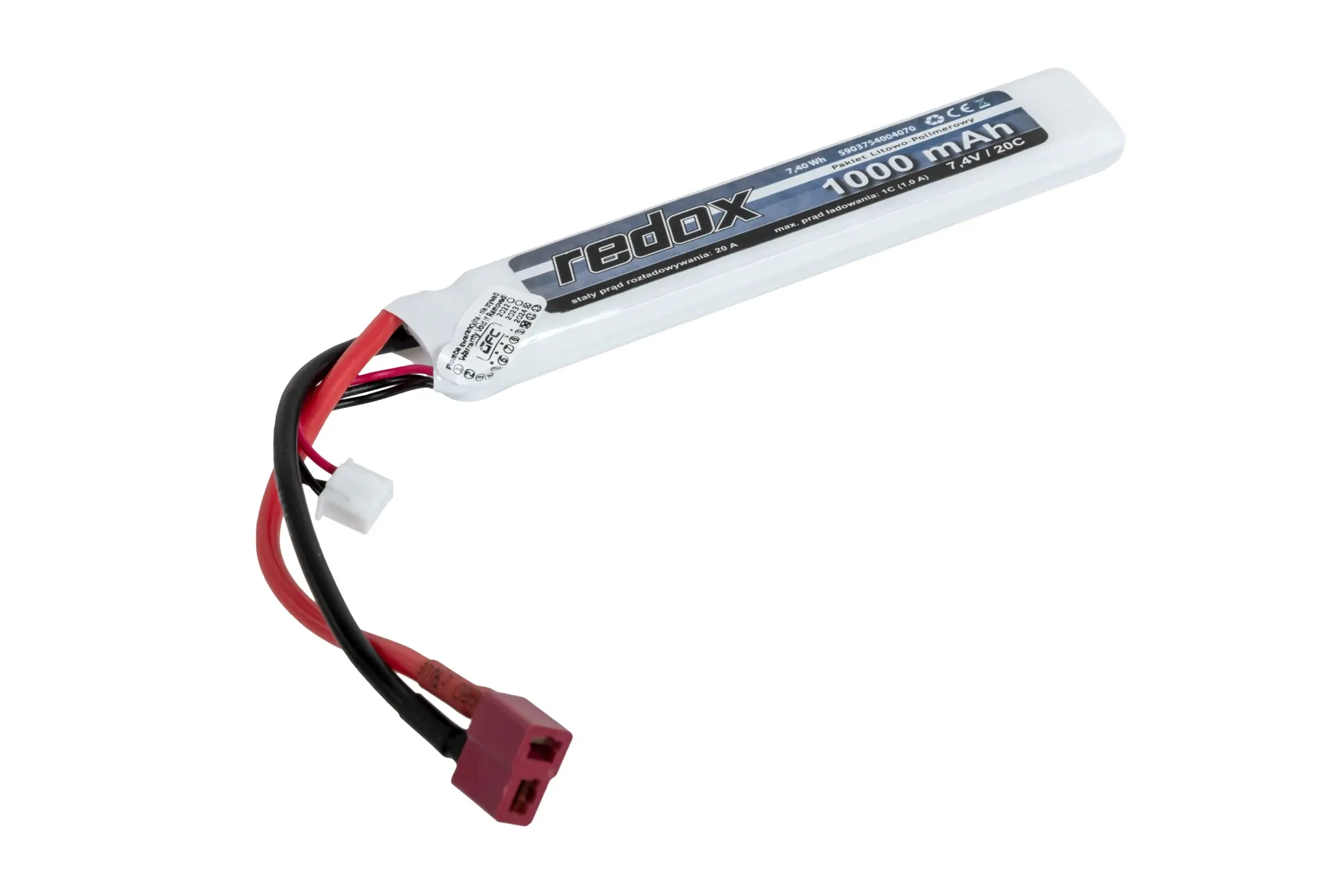 Batería Redox 1000 mAh 7.4V 20C LiPo DEAN