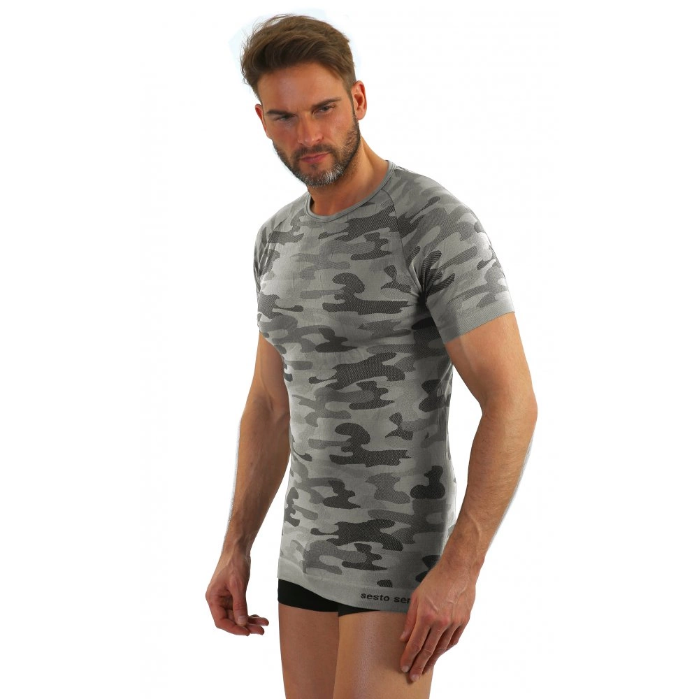 Camiseta de manga corta Sesto Senso Thermo Active Moro Gris