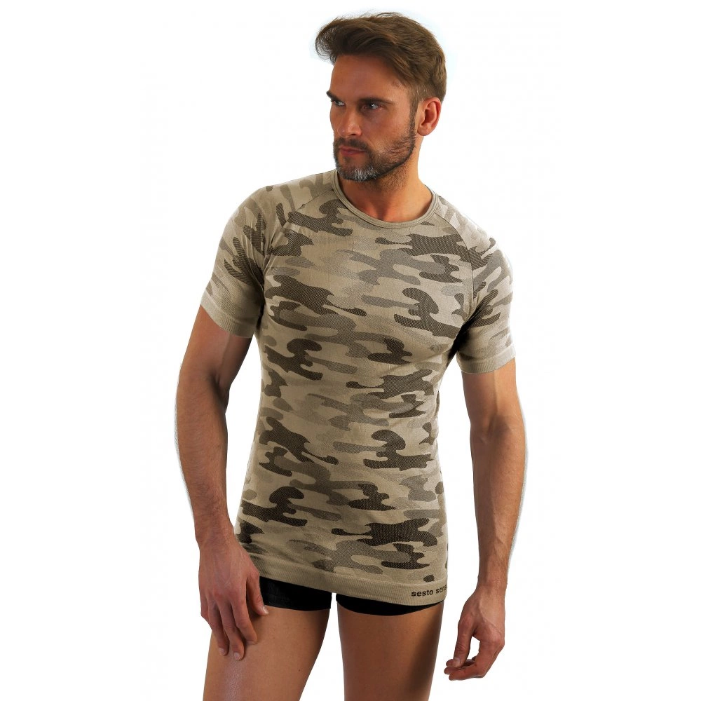 Camiseta de manga corta Sesto Senso Thermo Active Moro Gris claro