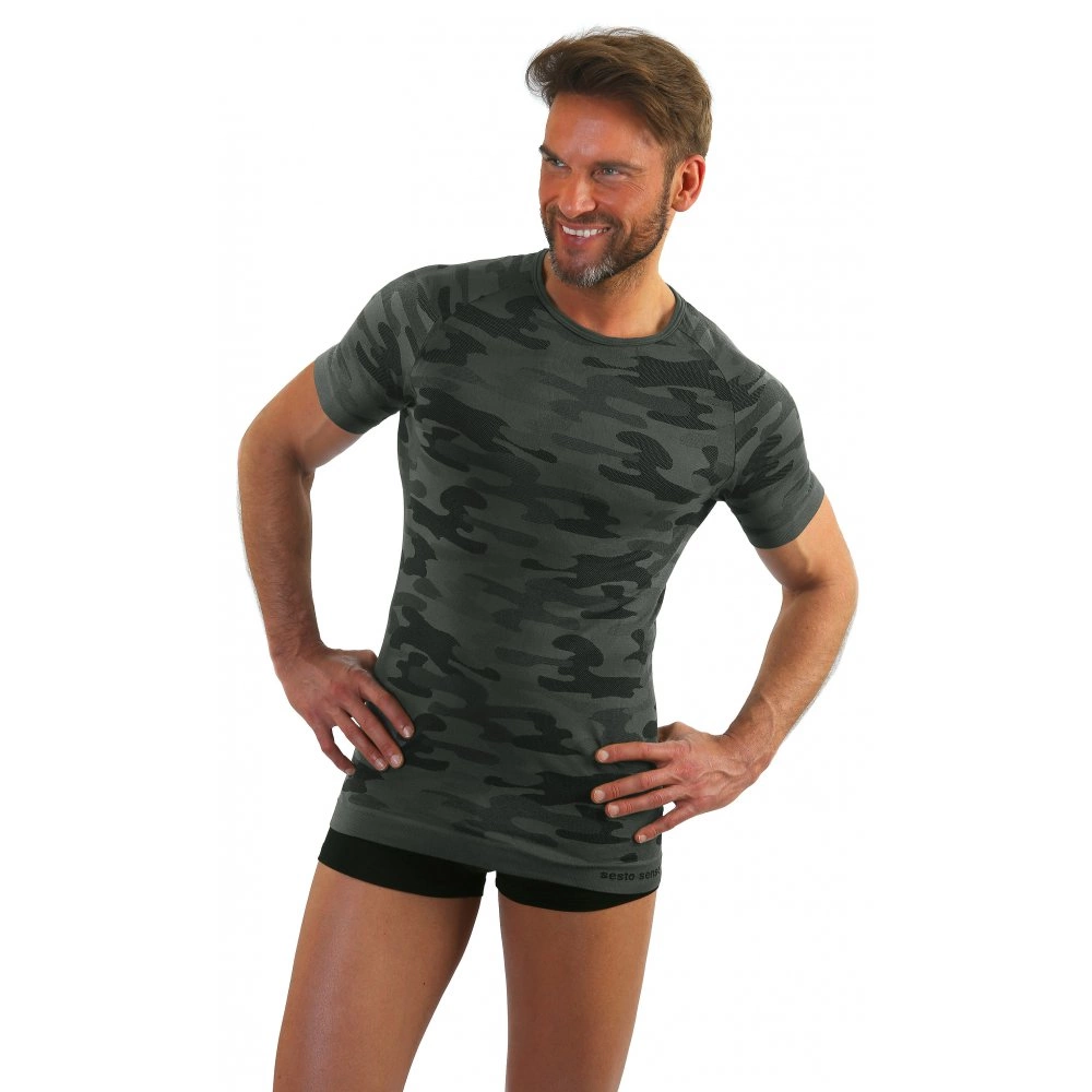 Camiseta de manga corta Sesto Senso Thermo Active Moro Gris-negro