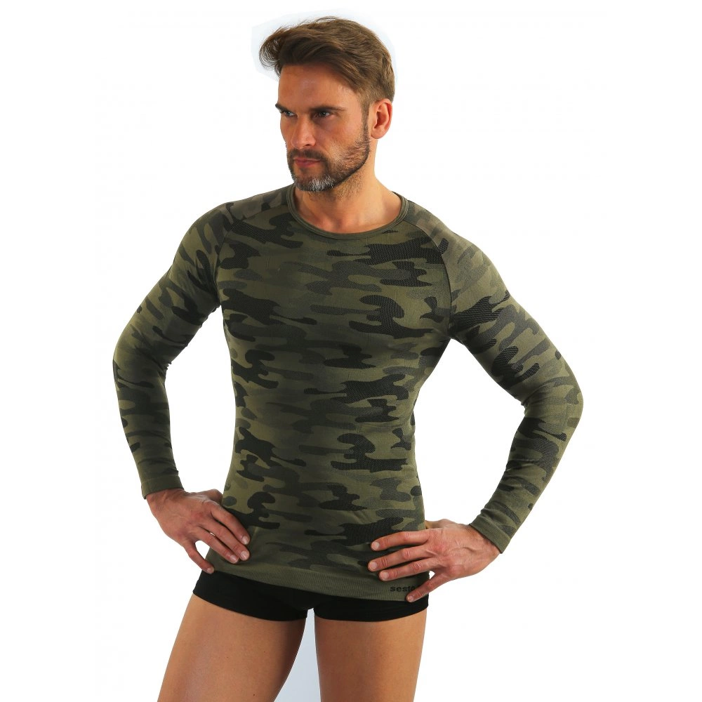 Camiseta de manga larga Sesto Senso Thermo Active Moro Caqui