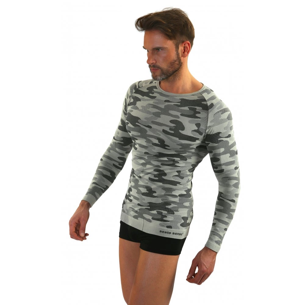 Camiseta de manga larga Sesto Senso Thermo Active Moro Gris