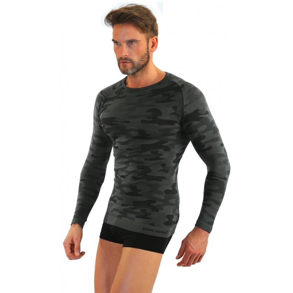 Camiseta de manga larga Sesto Senso Thermo Active Moro Gris-negro