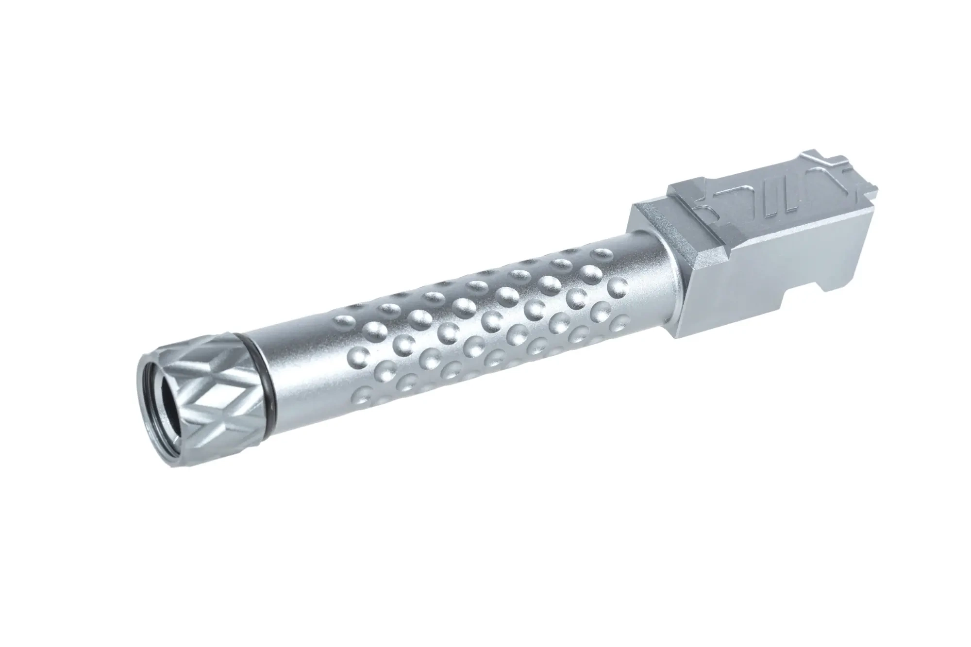 Cañón externo de aluminio 5KU para réplicas Umarex G19 GBB Gris claro