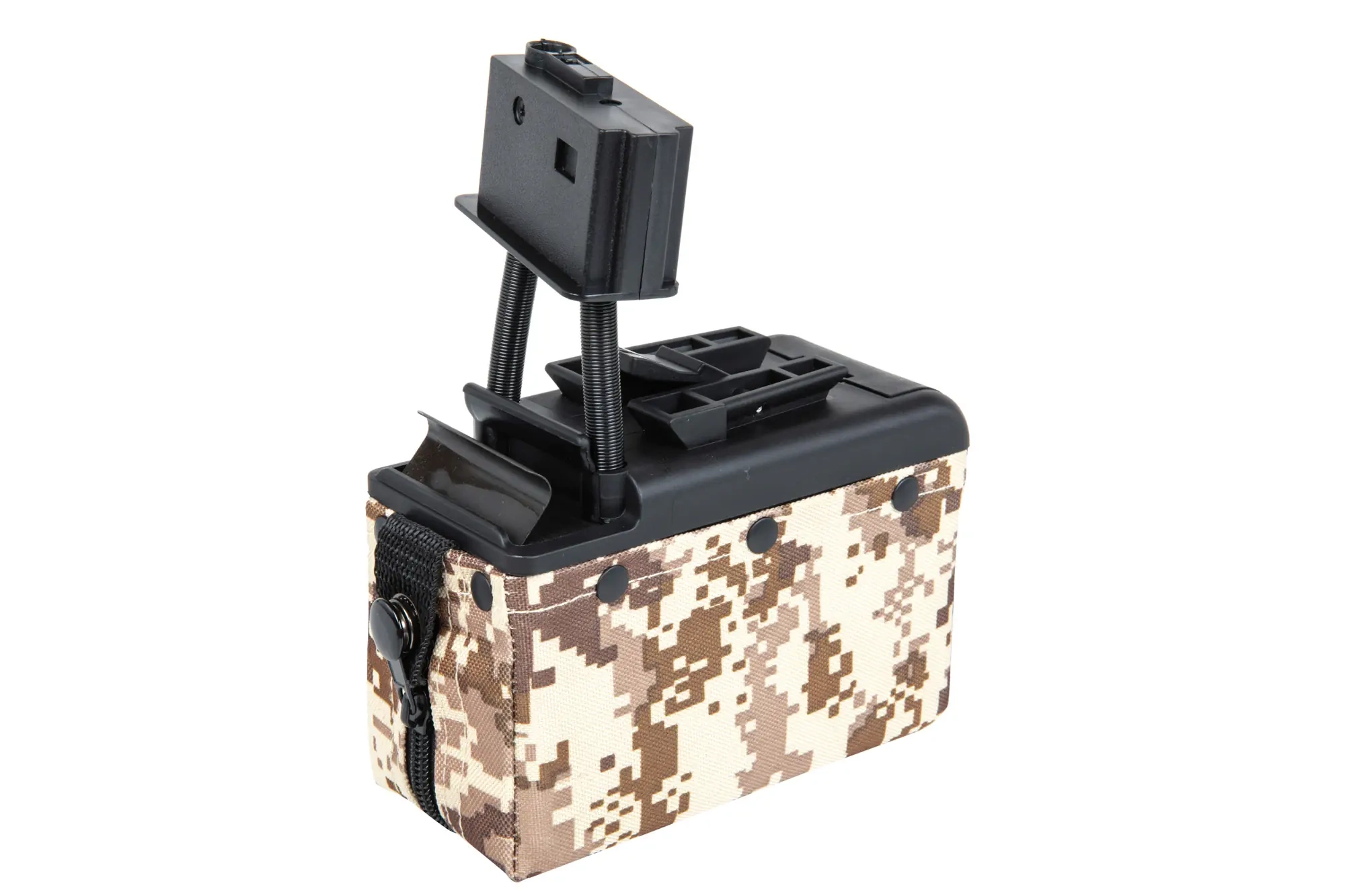 Cargador A&K de caja eléctrica para 2000 bolas para réplicas M249 Digital Desert