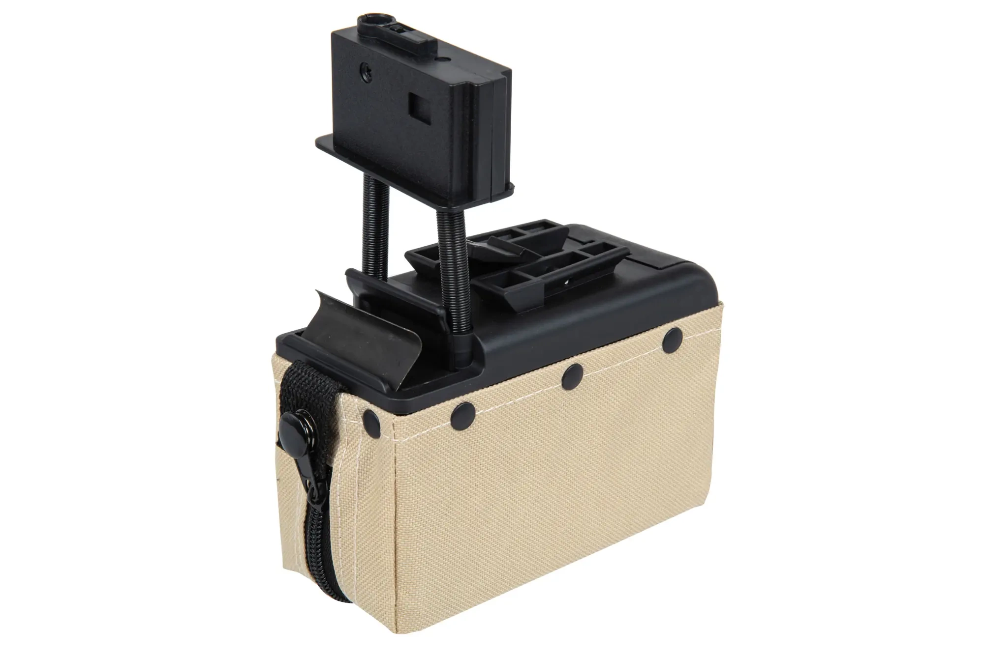 Cargador A&K de caja eléctrica para 2000 bolas para réplicas M249 Tan
