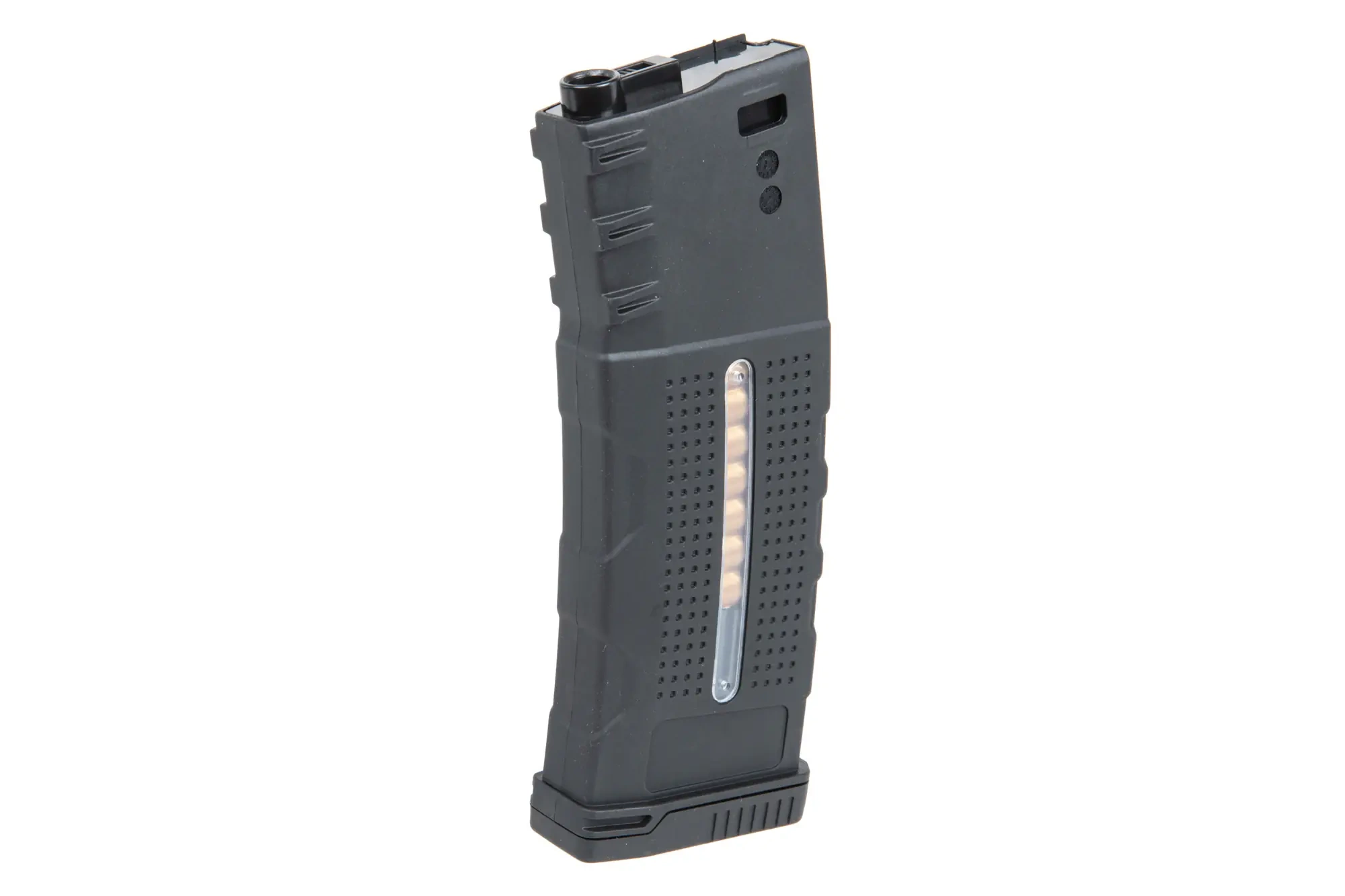 Cargador Mid-Cap de polímero para 150 perdigones Tornado con cartuchos ficticios para réplicas M4/M16 Negro