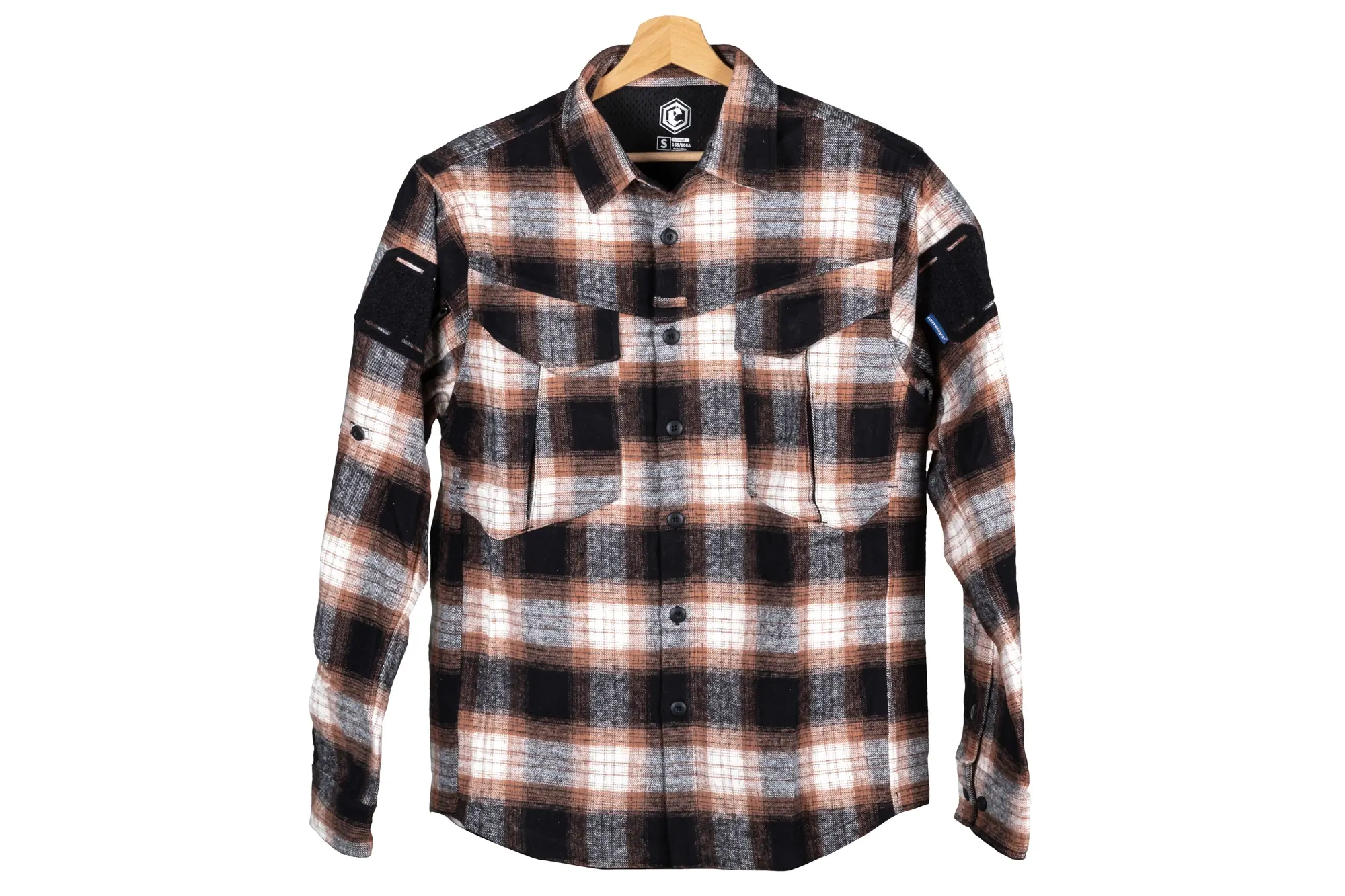 Emerson Gear Blue Label Camisa de franela Longicorn Naranja y gris