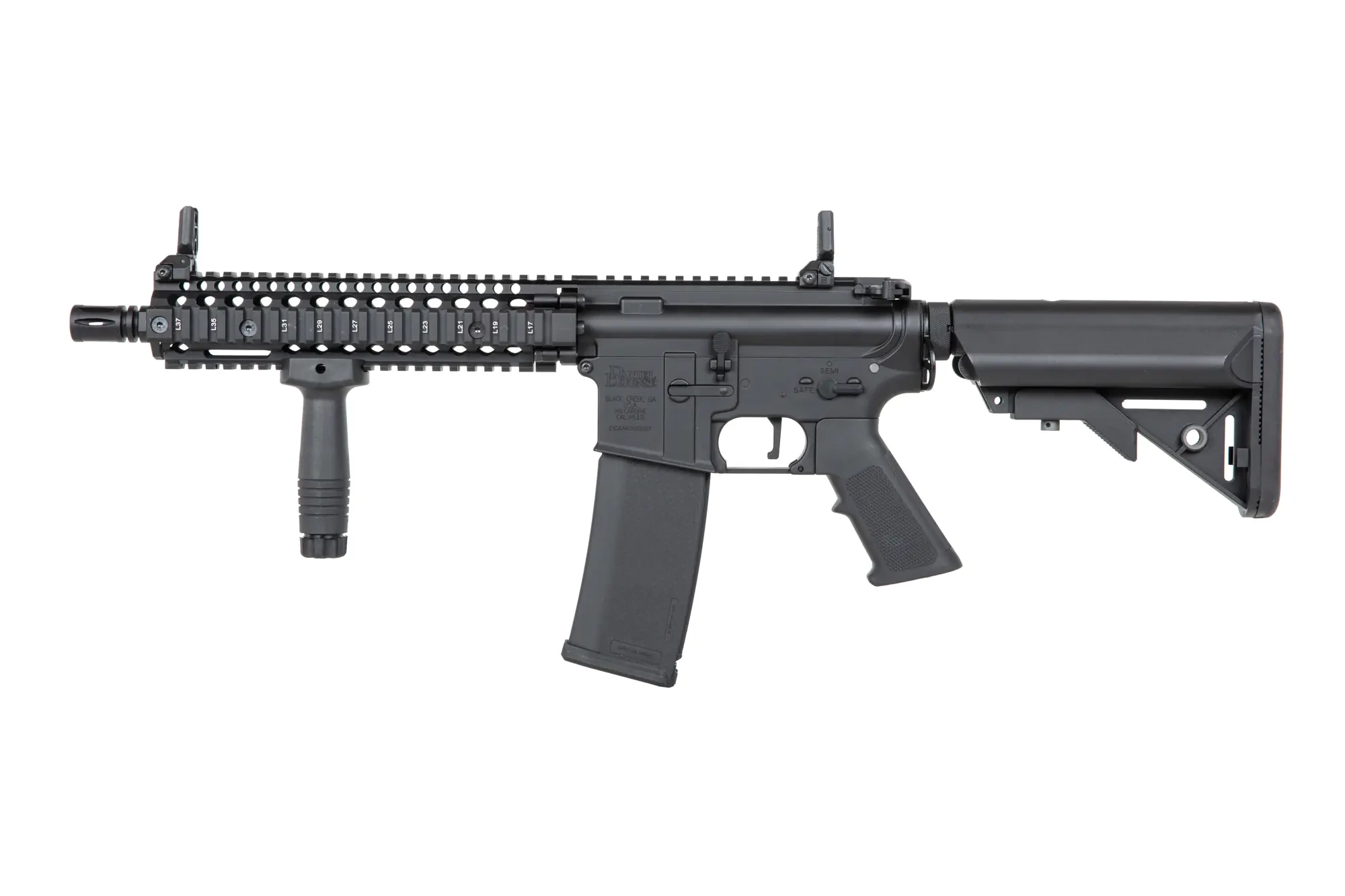 Fusil de airsoft Specna Arms Daniel Defense® MK18 SA-P19 Prime™ Kestrel™ ETU con motor brushless Negro