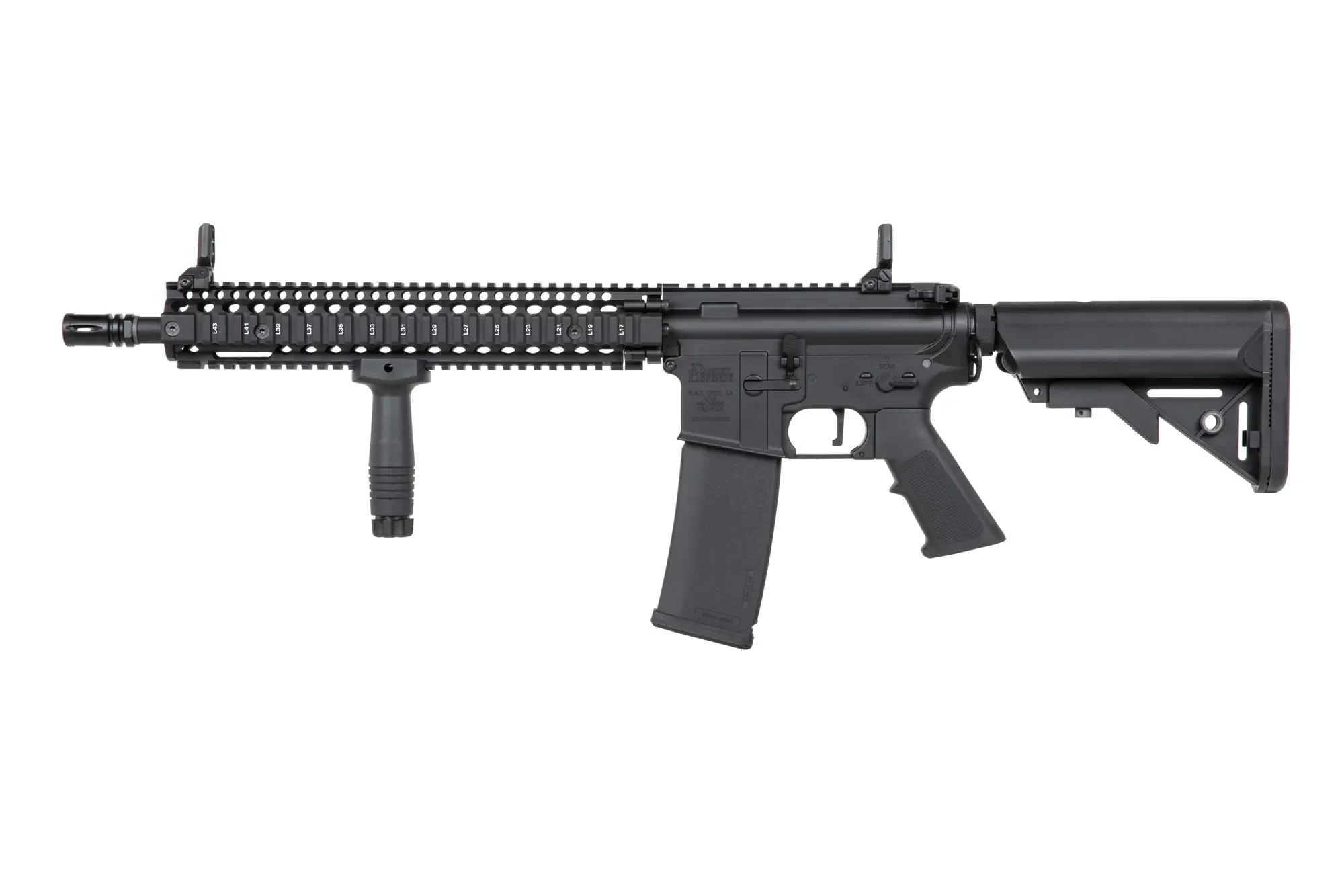 Fusil de airsoft Specna Arms Daniel Defense® MK18 SA-P26 Prime™ Kestrel™ ETU con motor brushless Negro