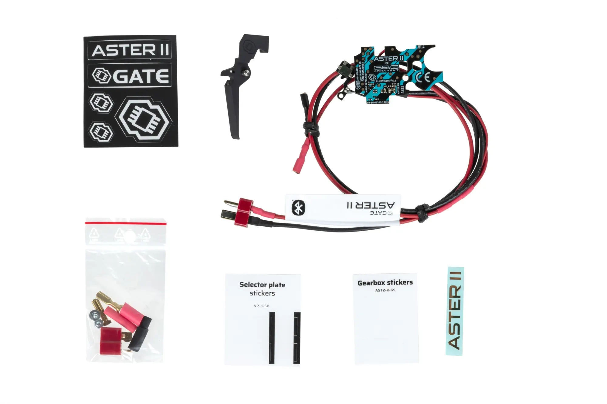 GATE ASTER II Bluetooth® Controller Kit para G&G G2 Gearbox + Quantum Trigger 2 ajustable [AEG & HPA] [Rear Wired] Expert