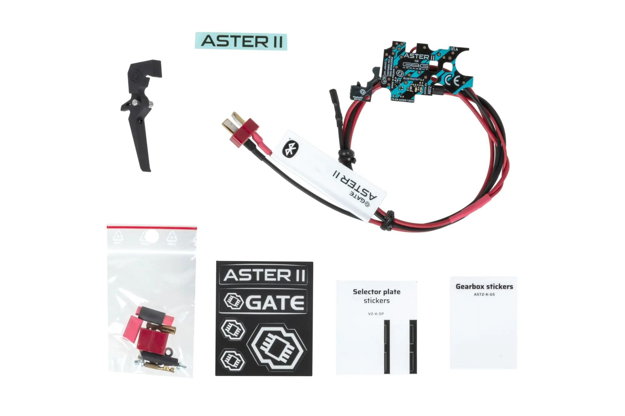 GATE ASTER II Bluetooth® Controller Kit para G&G G2H Gearbox + Quantum Trigger 2 ajustable [AEG & HPA] [Rear Wired] Expert
