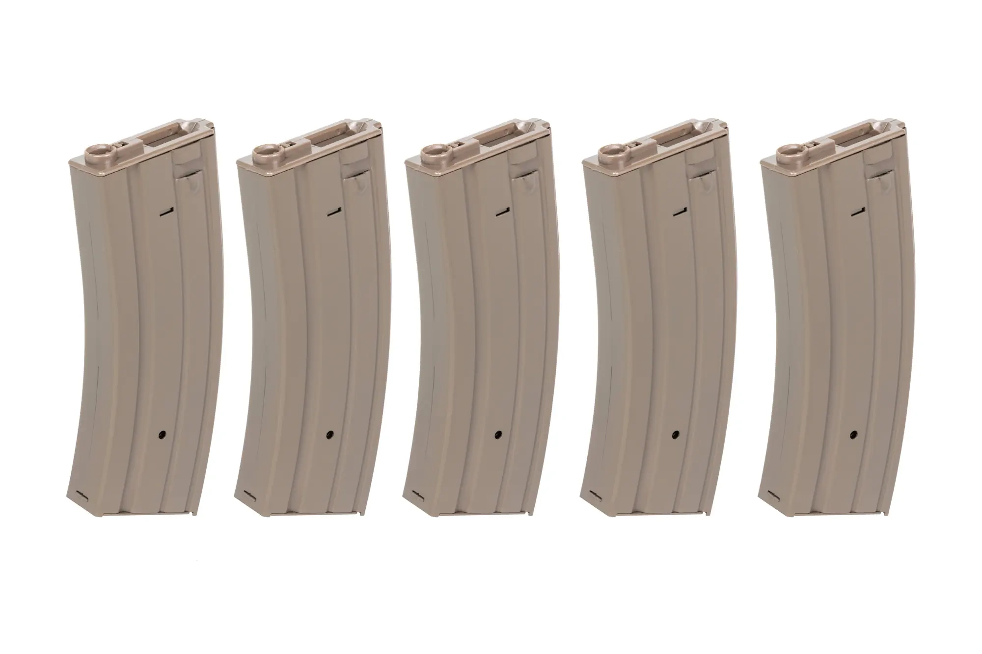 Juego de 5 cargadores metálicos hi-cap 300 bolas Specna Arms Flat Dark Earth
