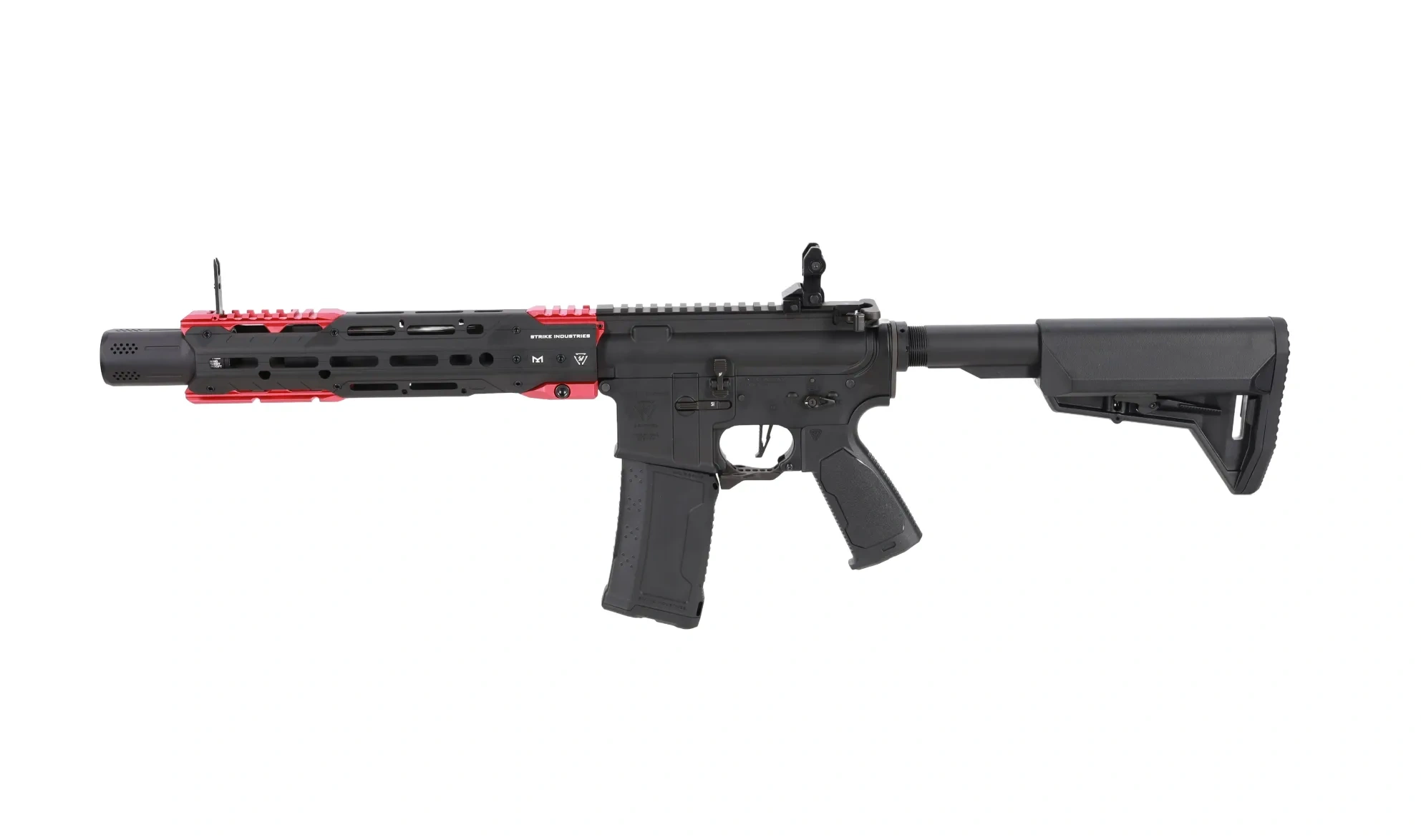 King Arms x Strike Industries Carabina airsoft Sentinel GRIDLOK® 11" Aster SE ETU Negra y Roja