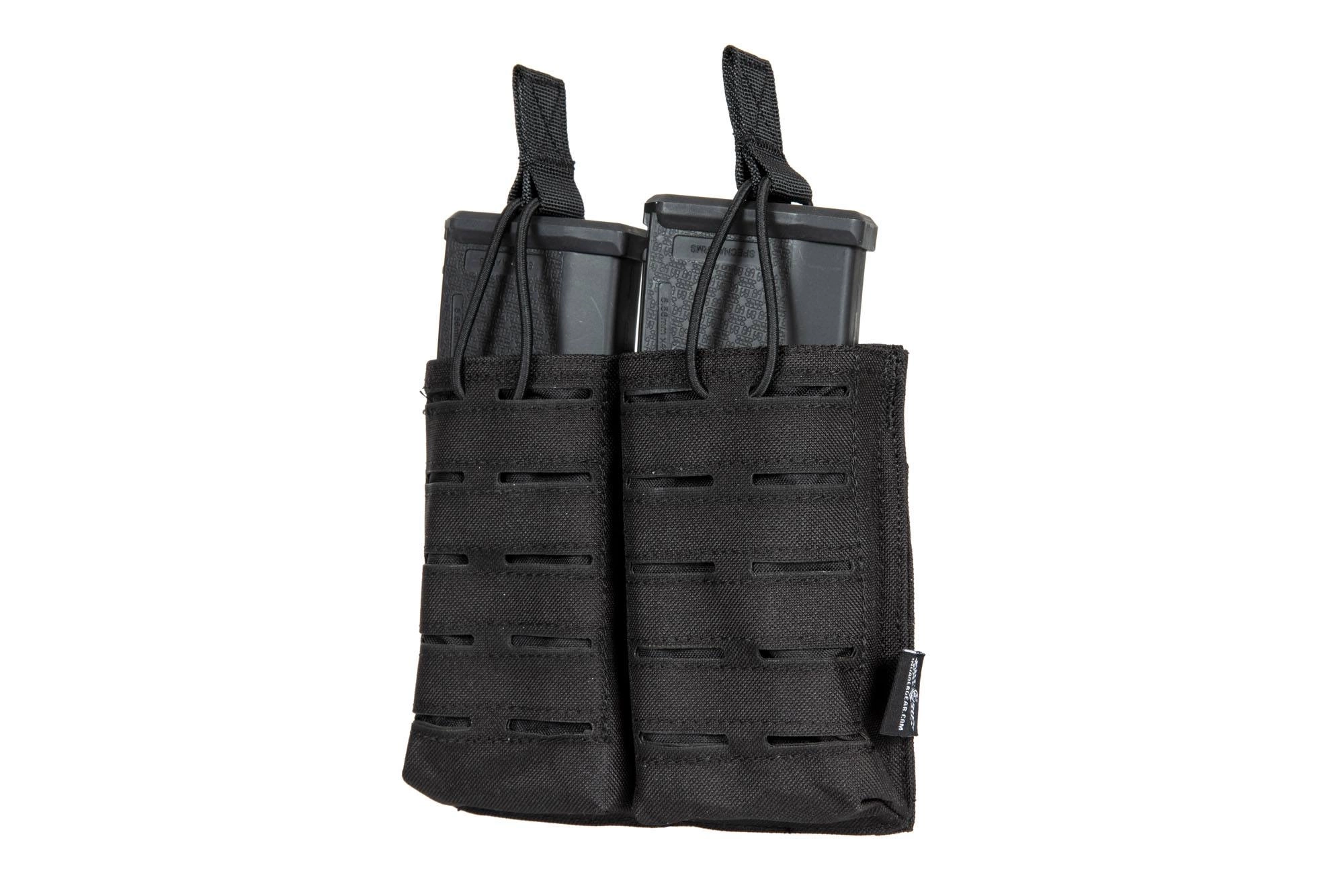 Laser-Cut MOLLE bolsa doble para 2 cargadores tipo M4/M16 - negro