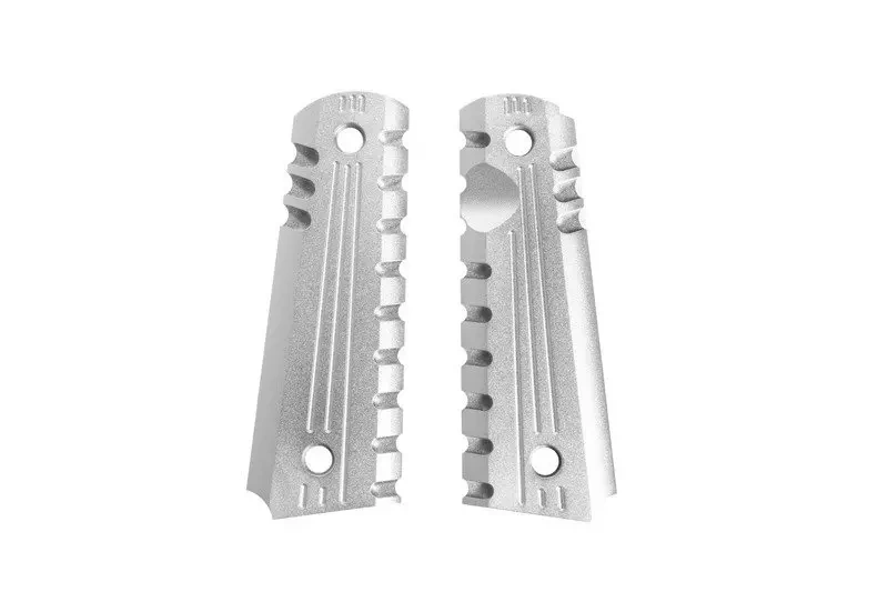 Revestimiento de aluminio gripu para pistolas tipo Colt 1911 - plata