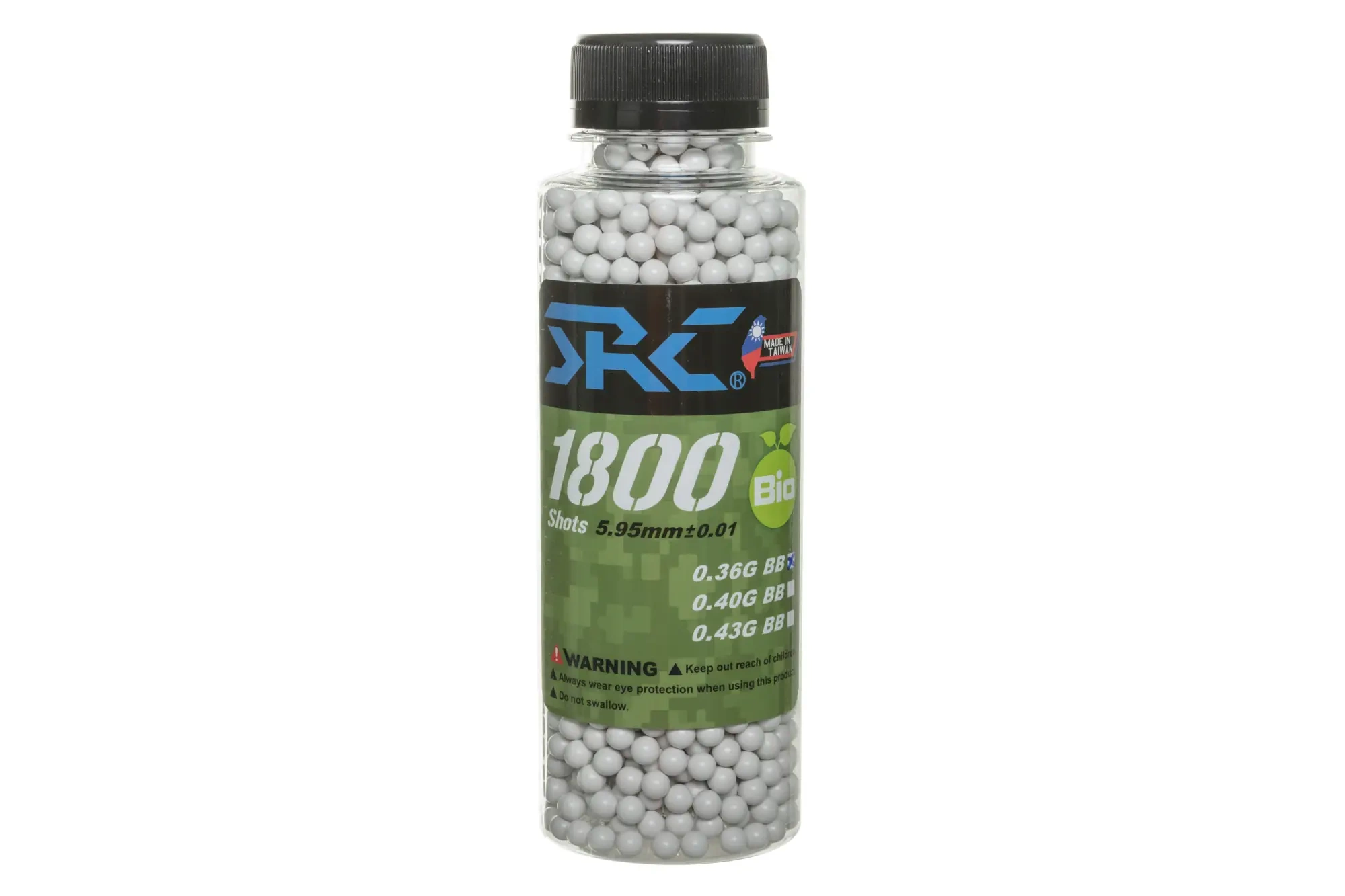 SRC BIO bolas 0,36g frasco 1800 uds Blanco