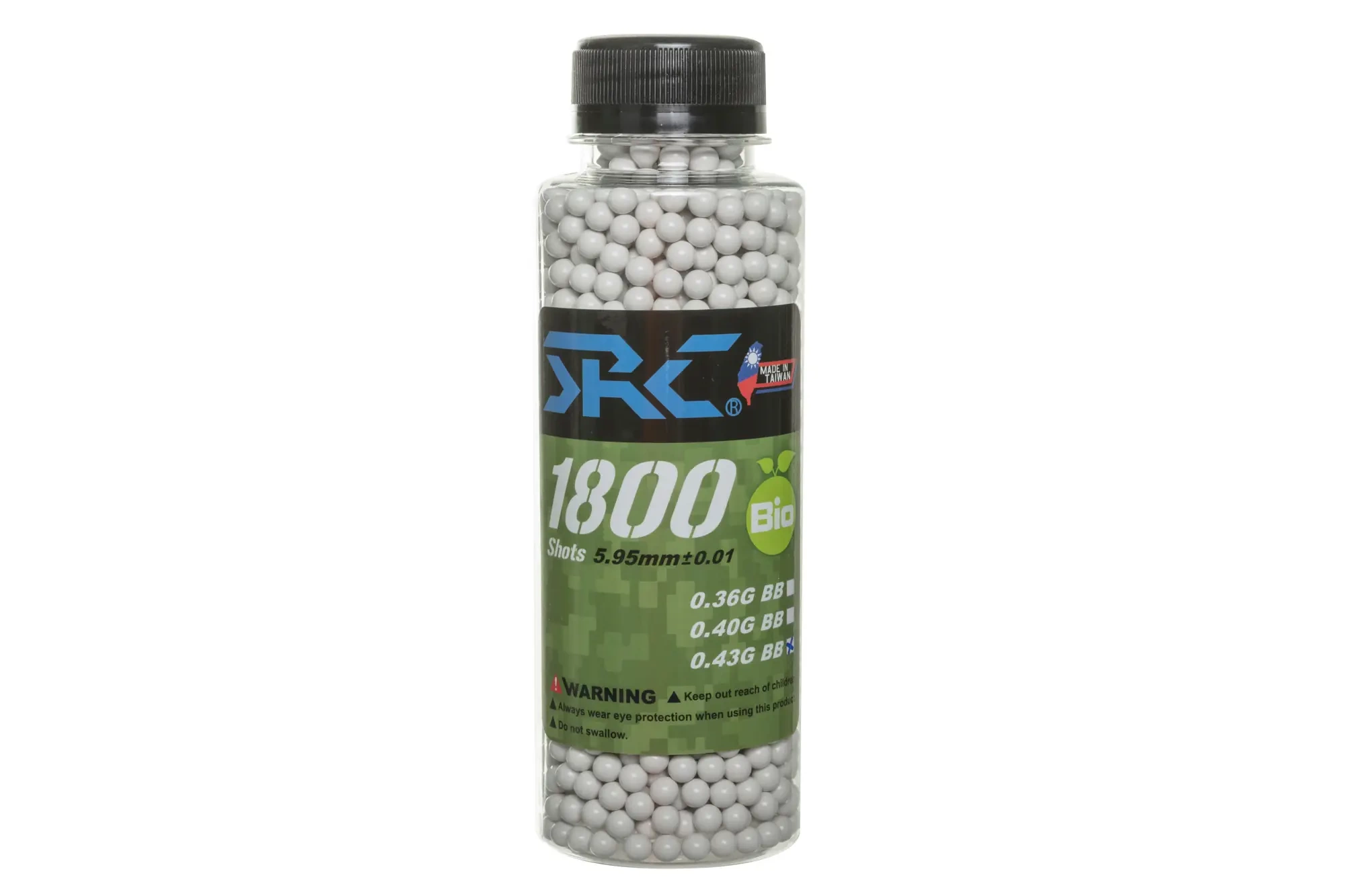 SRC BIO bolas 0.43g botella 1800 piezas Blanco