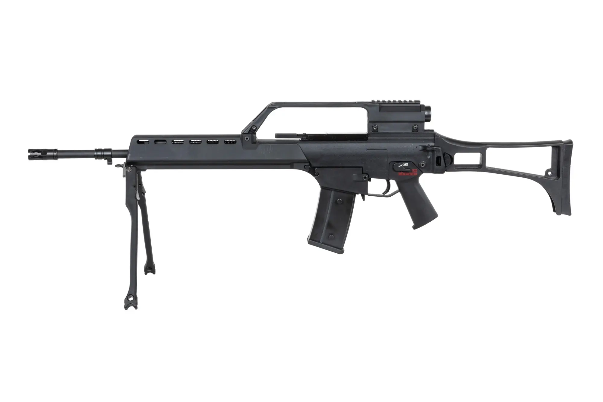 SRC DUAL POWER SR36K COB-301 Carabina airsoft con bípode y visor Negro