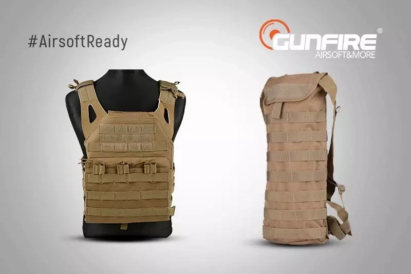 Set #AirsoftReady - chaleco + bolsa de camello