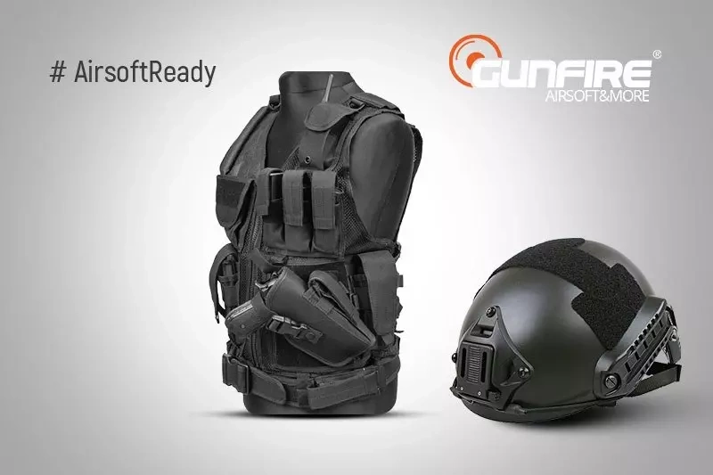 Set #AirsoftReady - chaleco + casco FAST