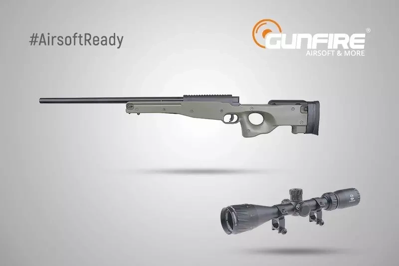 Set #AirsoftReady - réplica rifle de francotirador + visor