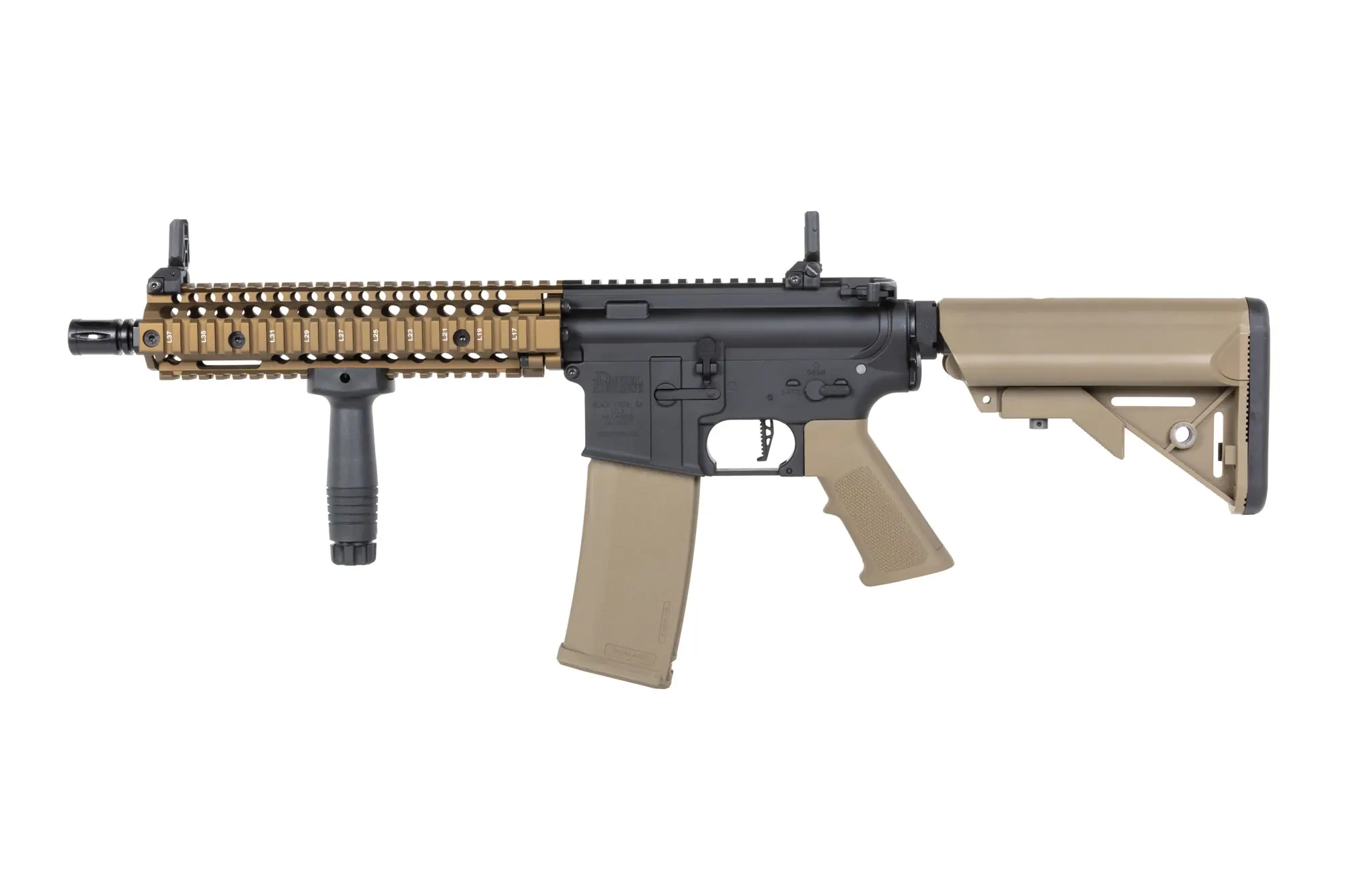 Specna Arms Daniel Defense® MK18 SA-P19 Prime™ BLDC™ Aster II ETU Solo disparo Caos Bronce airsoft Carabina
