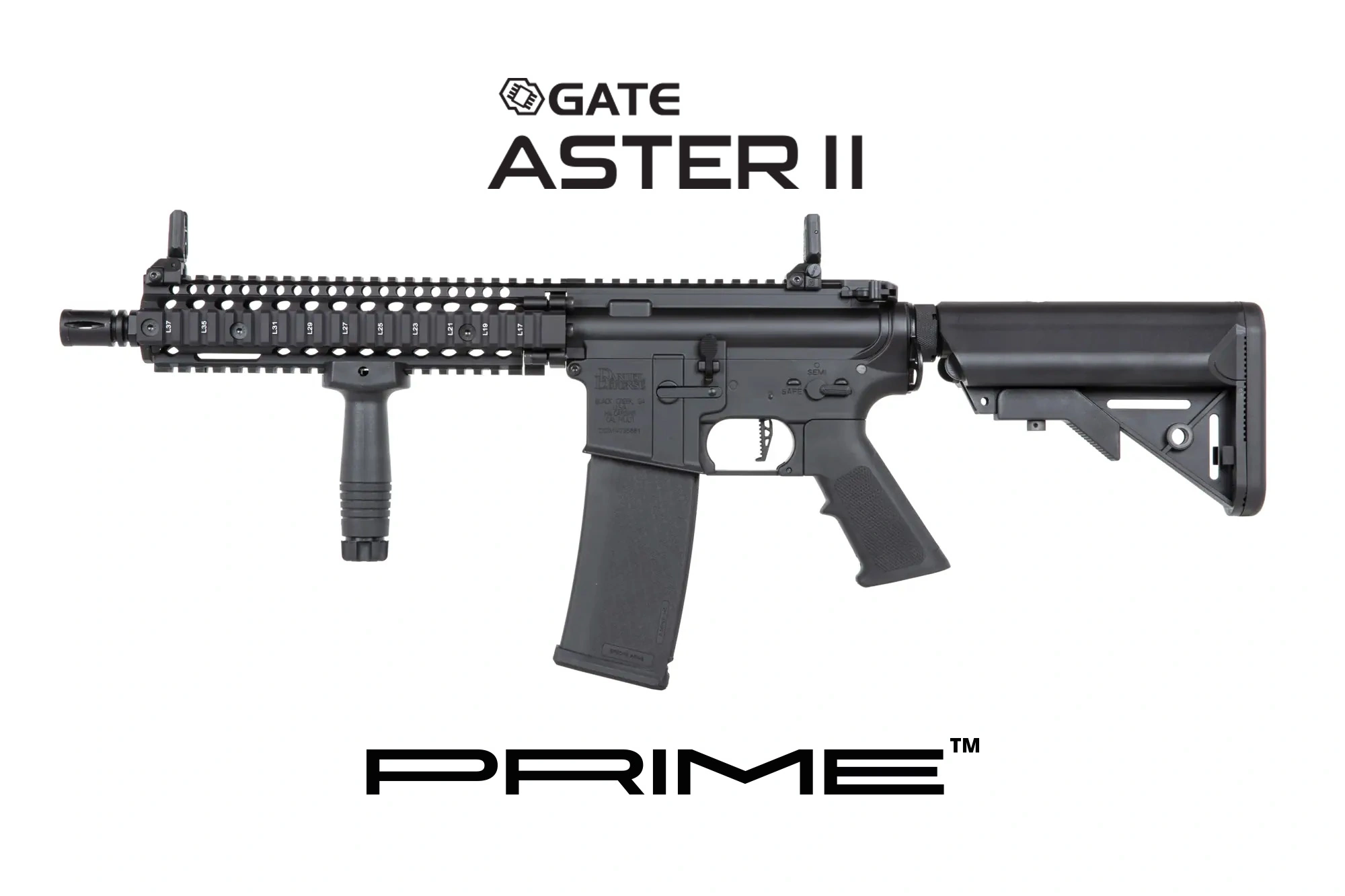 Specna Arms Daniel Defense® MK18 SA-P19 Prime™ BLDC™ Aster II ETU airsoft Carbine Negro