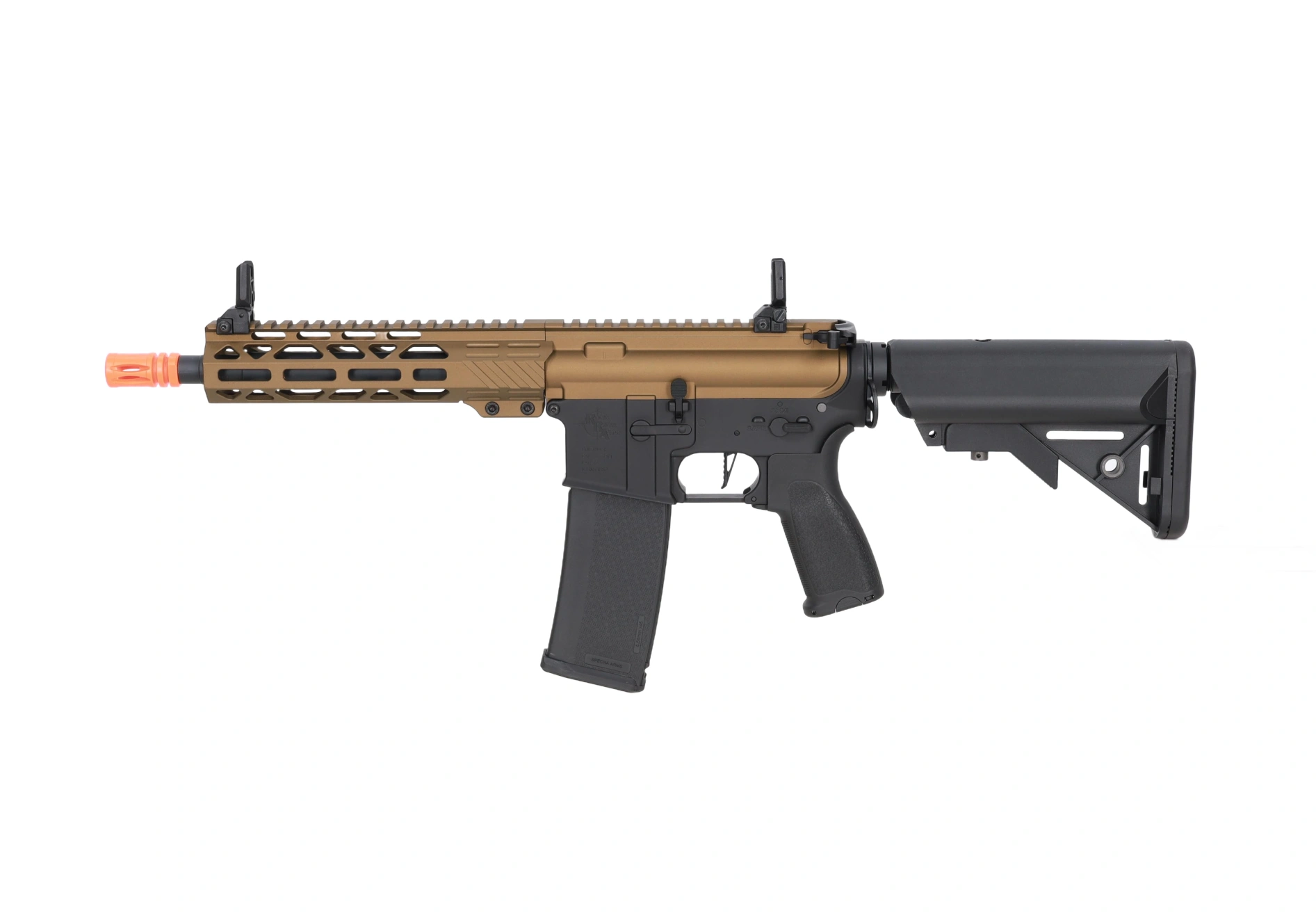 Specna Arms RRA SA-E25 HAL ETU™ Carabina airsoft Caos Bronce con dispositivo de descarga naranja