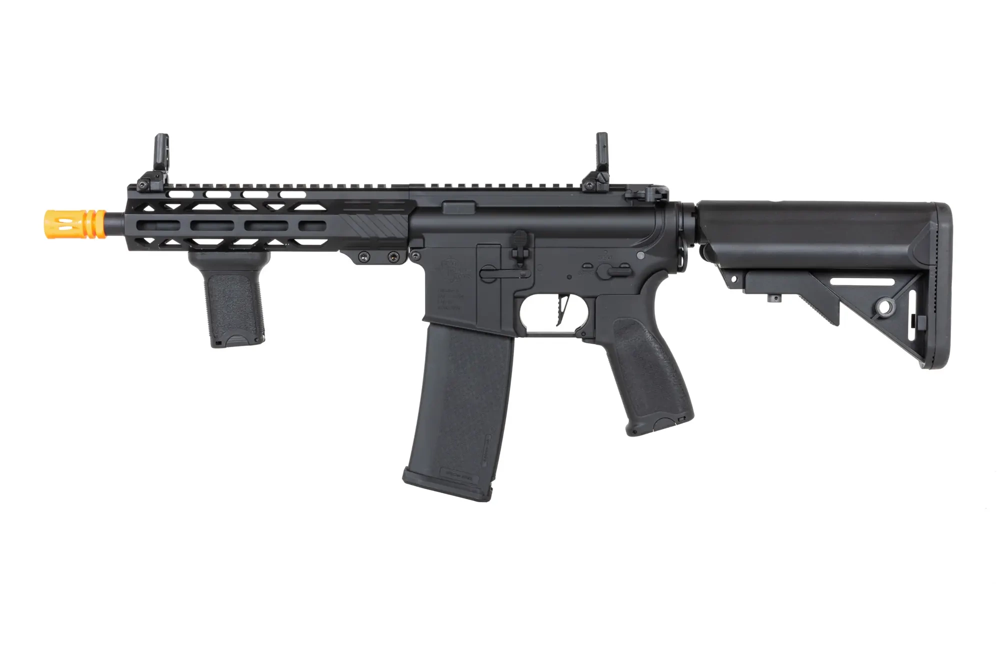 Specna Arms RRA SA-E25 HAL ETU™ airsoft Carbine Negra con dispositivo de descarga naranja