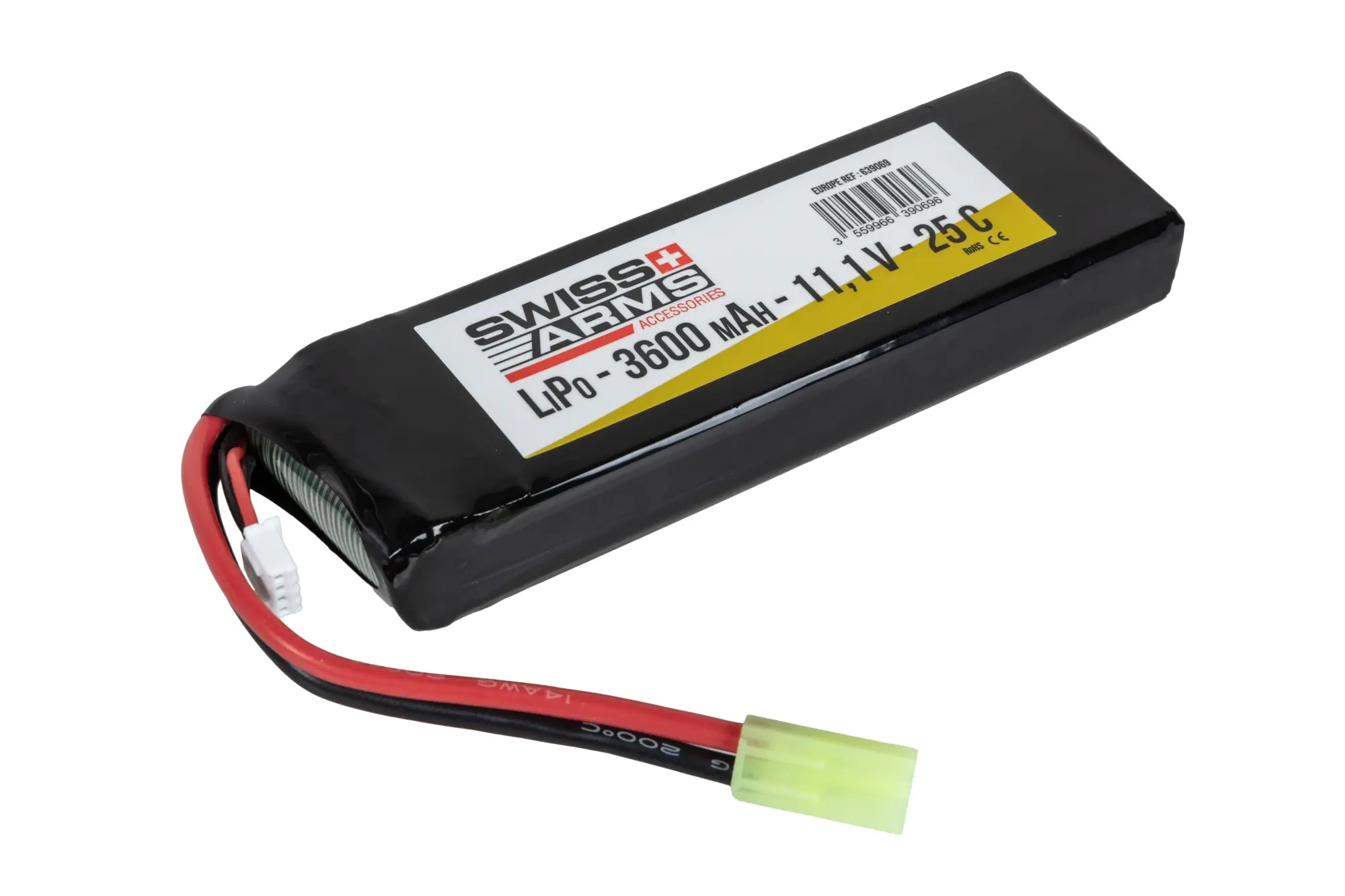 Swiss Arms 3600 mAh Li-Po batería 25 C 11.1V Mini Tamiya