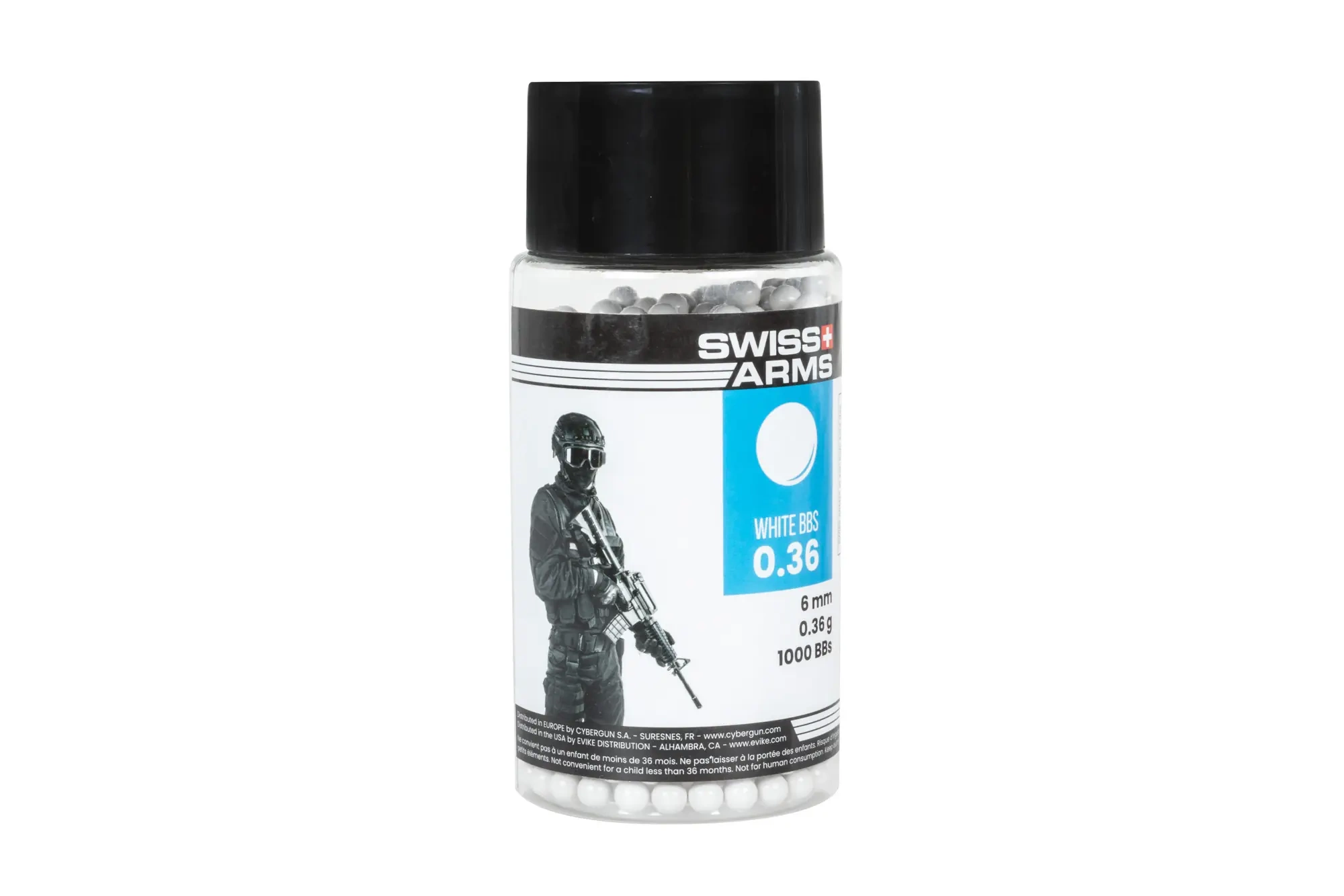 Swiss Arms Bolas de 0,36 g Frasco de 1000 unidades Blanco