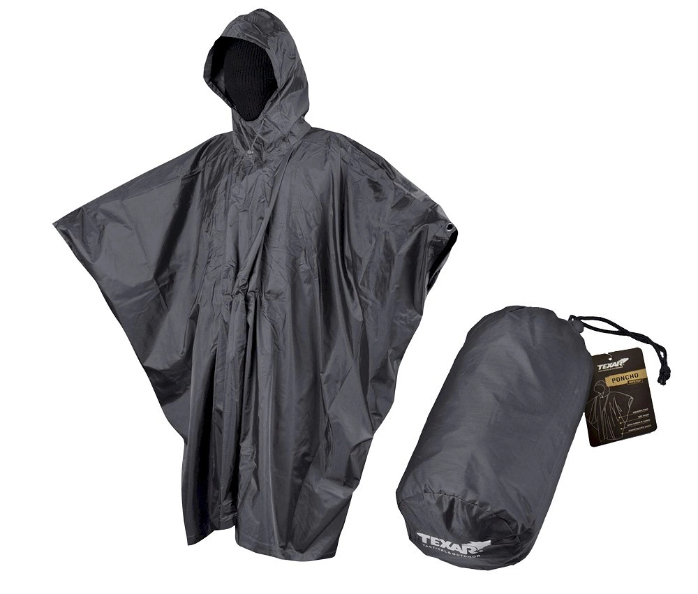 Texar Rip-Stop Poncho Negro