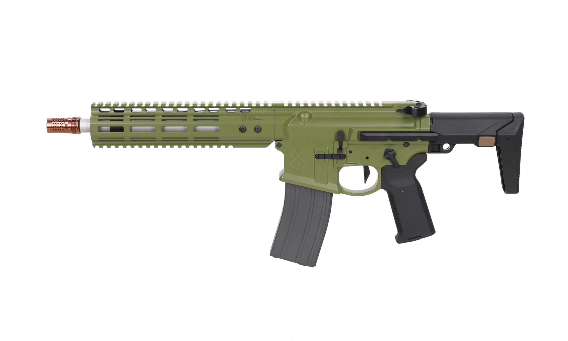airsoft GBBR Carabina Noveske Ghetto Blaster NHR-9 10,5" MWS Gen.2 Oliva