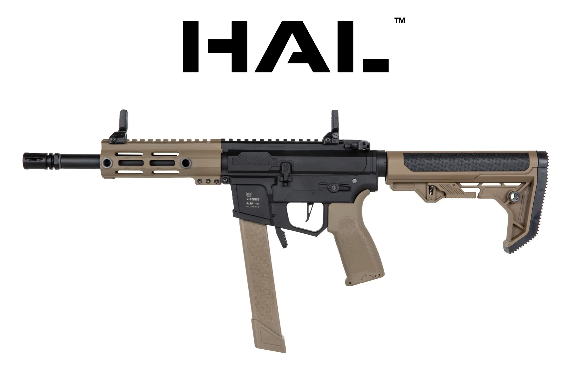 airsoft Specna Arms SA-FX01 FLEX™ HAL ETU™ 0.5J Pistola subfusil de media caña