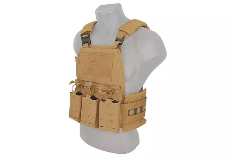 Chaleco Táctico Porta Placas V5 Marrón Coyote WOSPORT