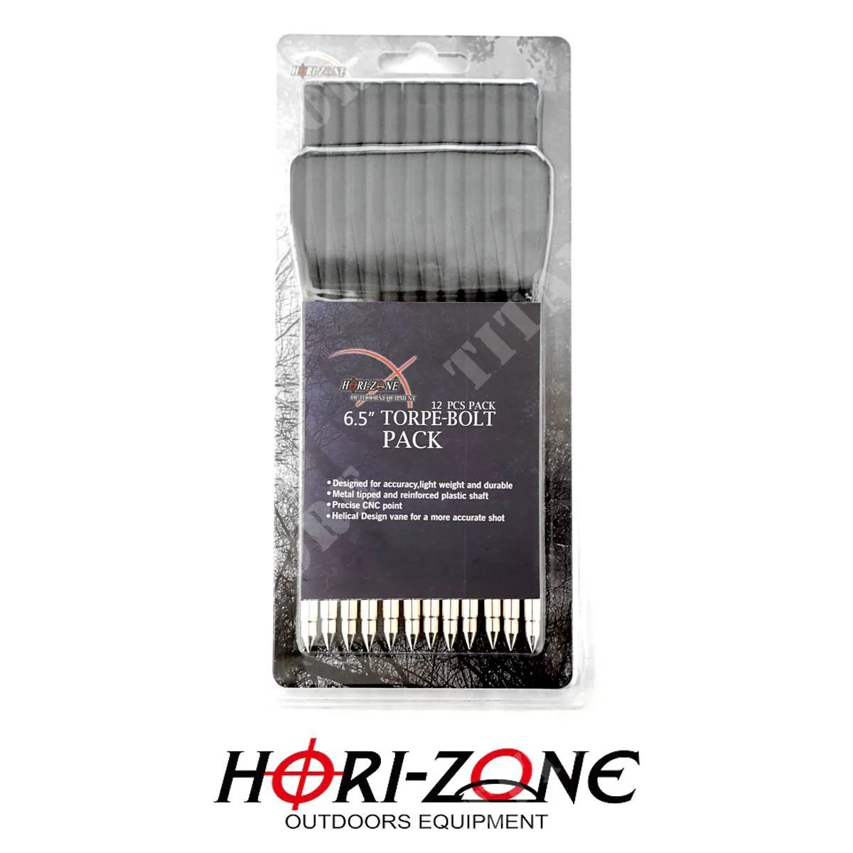 JUEGO DE 12 DARDOS DE 6,5" CON PERNO TORPE HORI-ZONE (HZ-046AO)