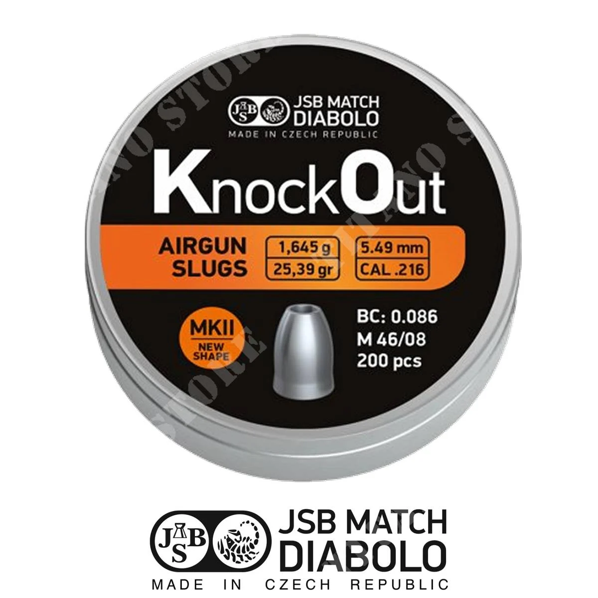 PLOMO KNOCK OUT .216 MKII 5,49 MM 1,645 GR JSB (JSB087)
