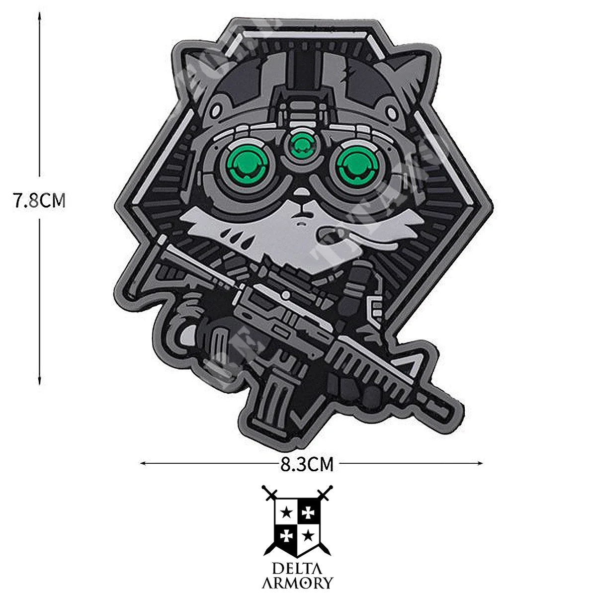 PARCHE RIFLE TÁCTICO CAT GRIS/VERDE DELTA ARMORY (DA-NAS-211)