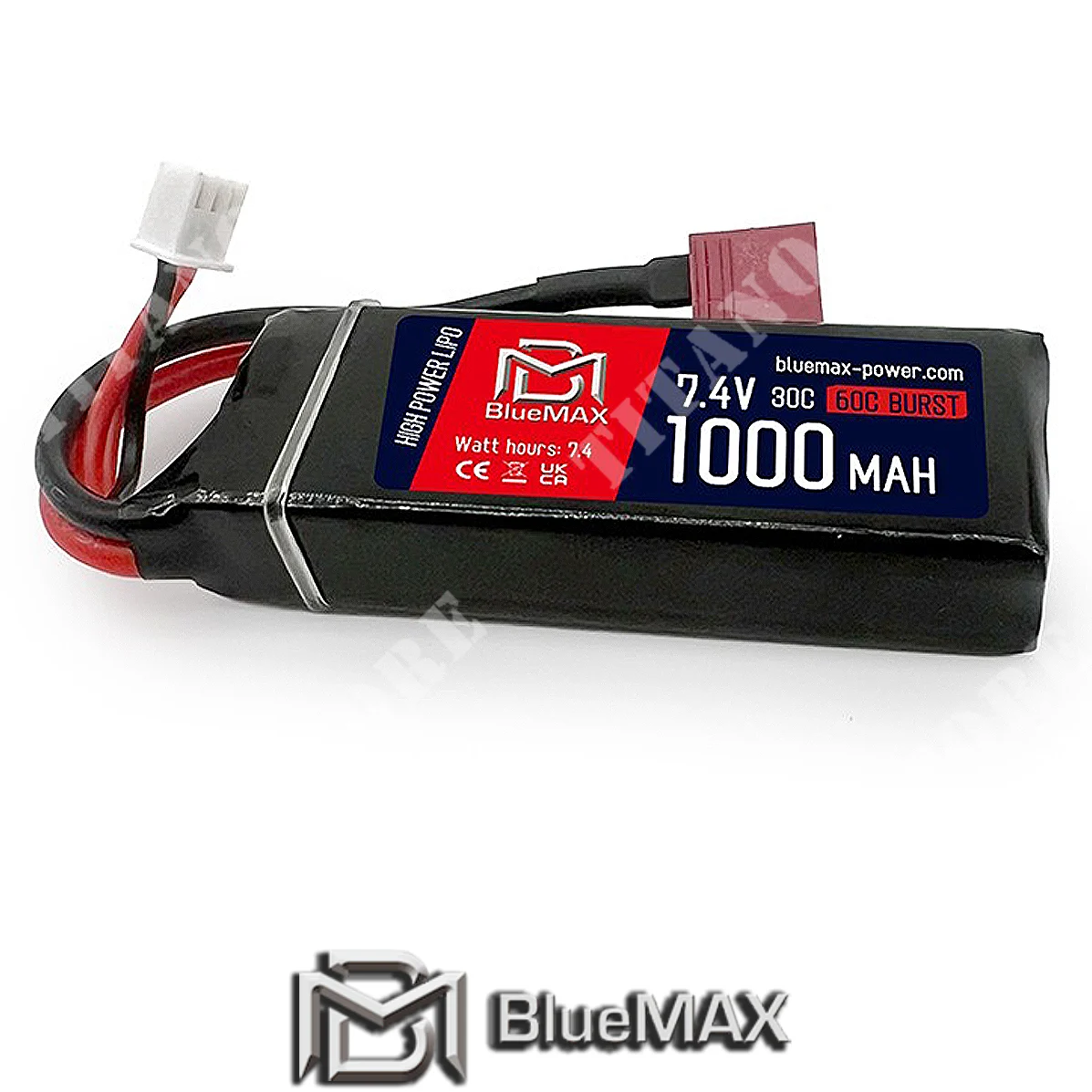 BATERÍA DE LIPO 7.4x1000MAH 30C MINI PEQ DEANS BLUEMAX (BM-7.4X1000MBD)