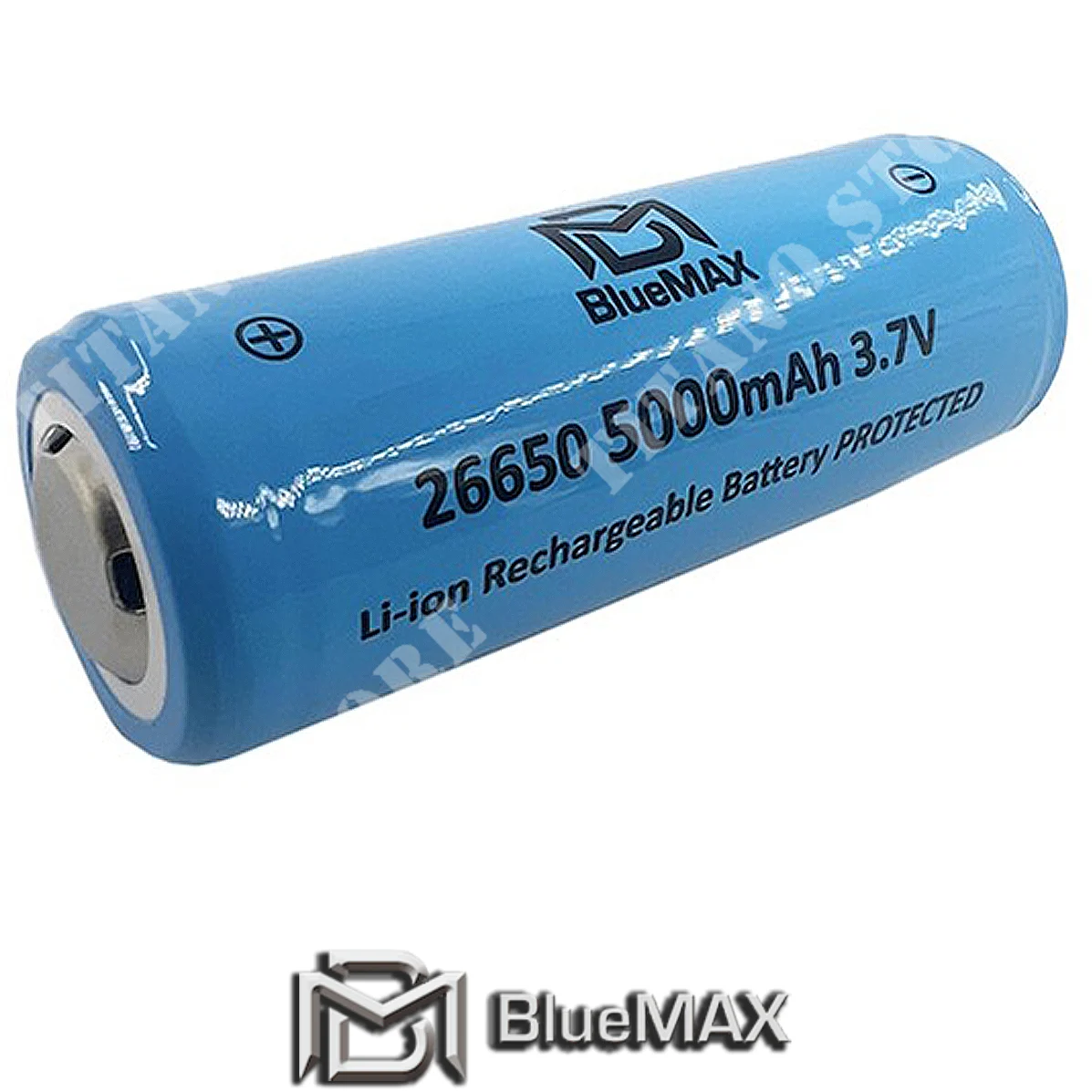Batería de iones de litio 26650, 3,7 V, 5000 mAh, PCB, Bluemax (BM-26650)