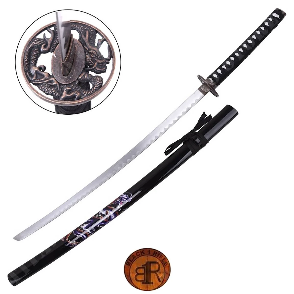 KATANA ORNAMENTAL DEL DRAGÓN NEGRO (ZS526-3BK)