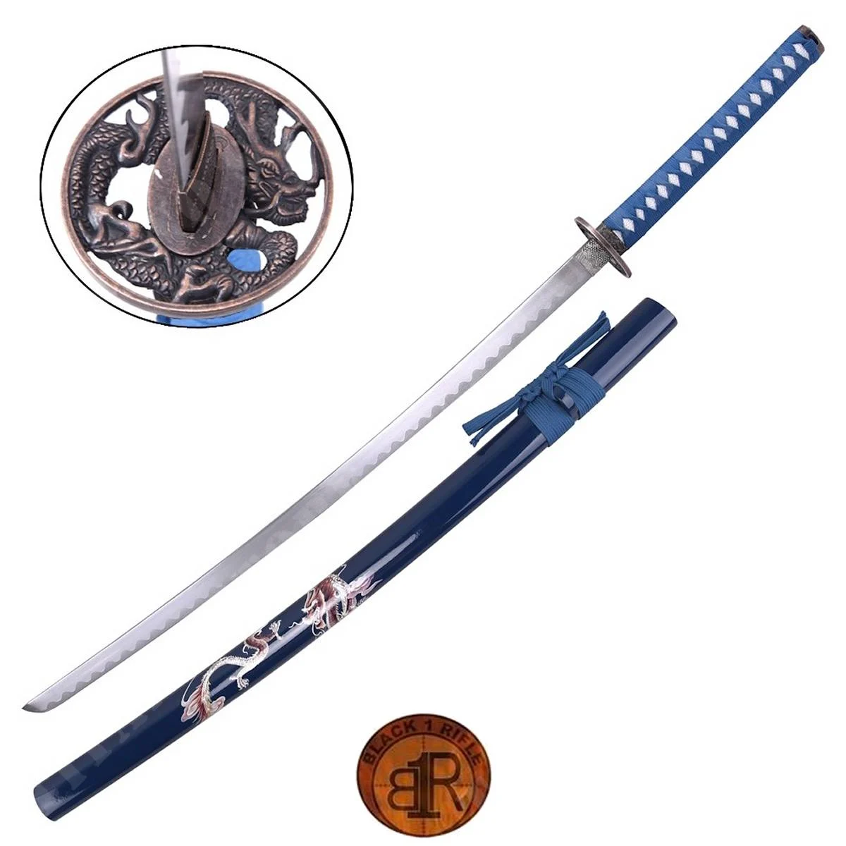 KATANA ORNAMENTAL CON DRAGÓN AZUL (ZS526-2BL)