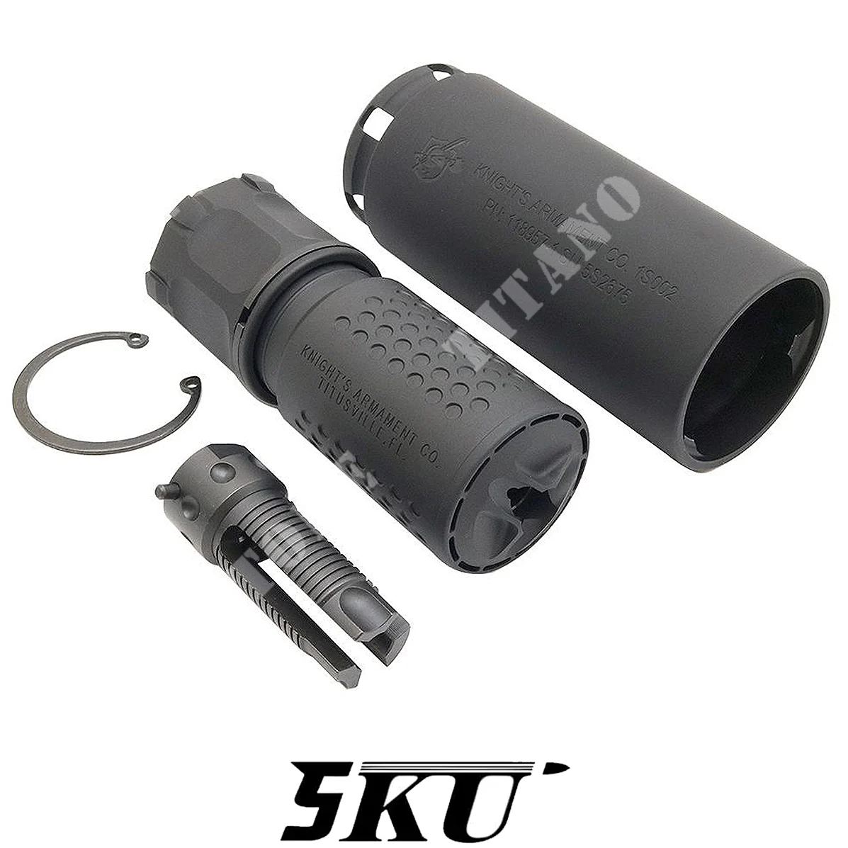 SILENCIADOR KAC QDC/MCQ-PRT DE 118 MM + APAGAPAROS NEGRO 5KU (MT002BK)