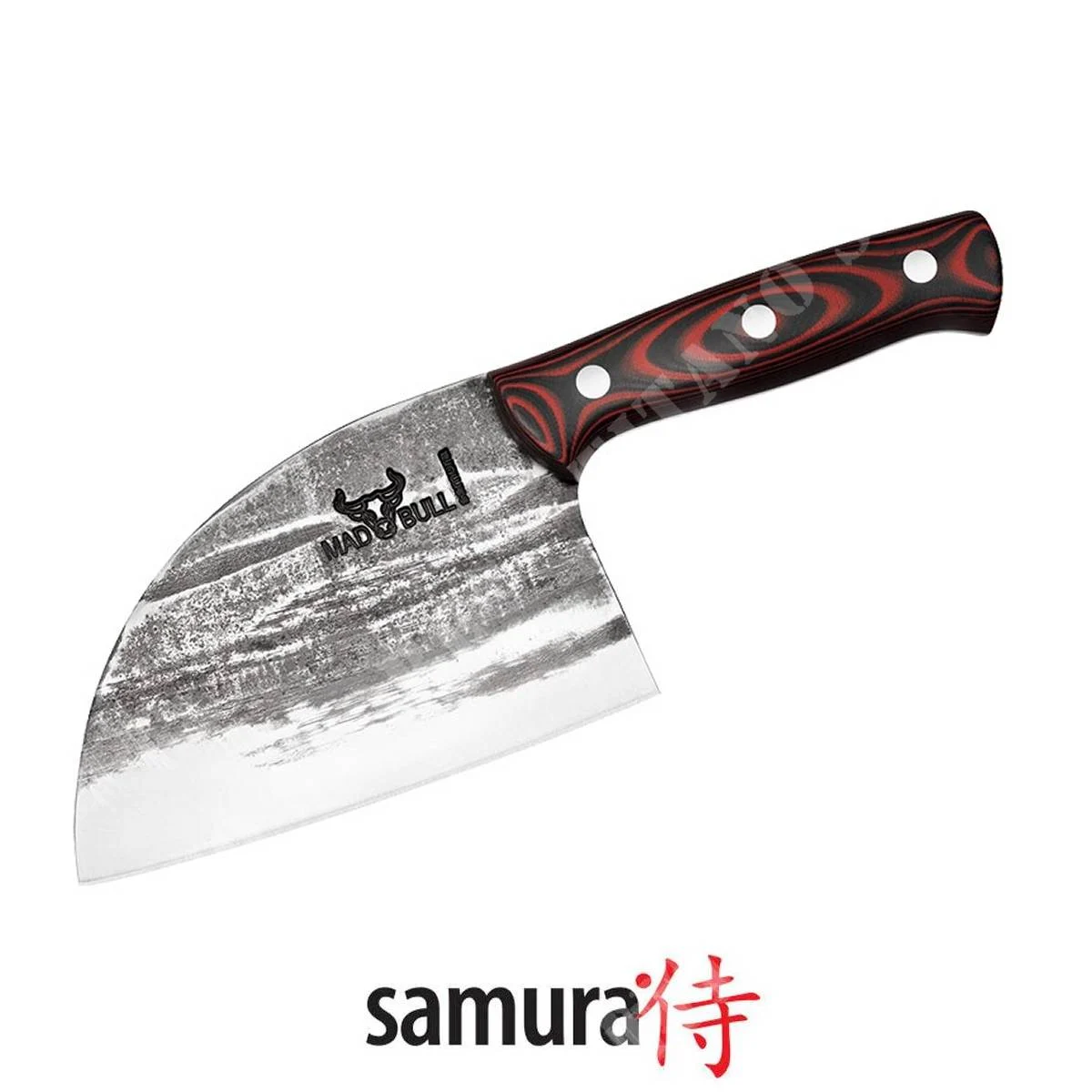 MAD BULL SMALL CHOPPER G-10 NEGRO Y ROJO SAMURA CLEAVER (SMB-0041R)