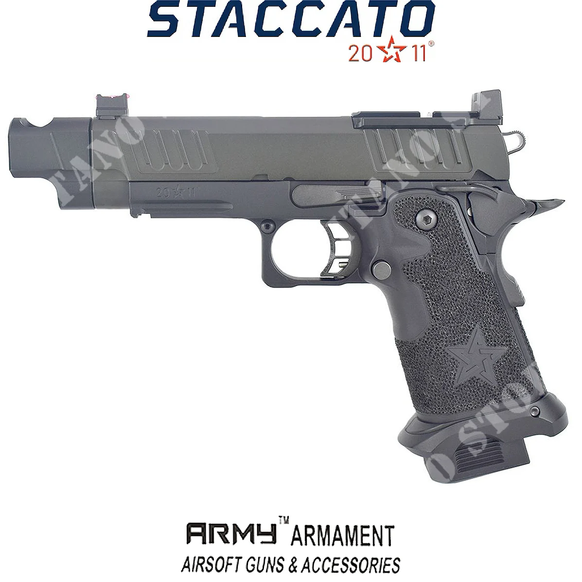 PISTOLA DE GAS 2011 STACCATO C2 COMP-DX SOC CNC ARMY ARMAMENT (ARM-GBB-R612-4A-BK)