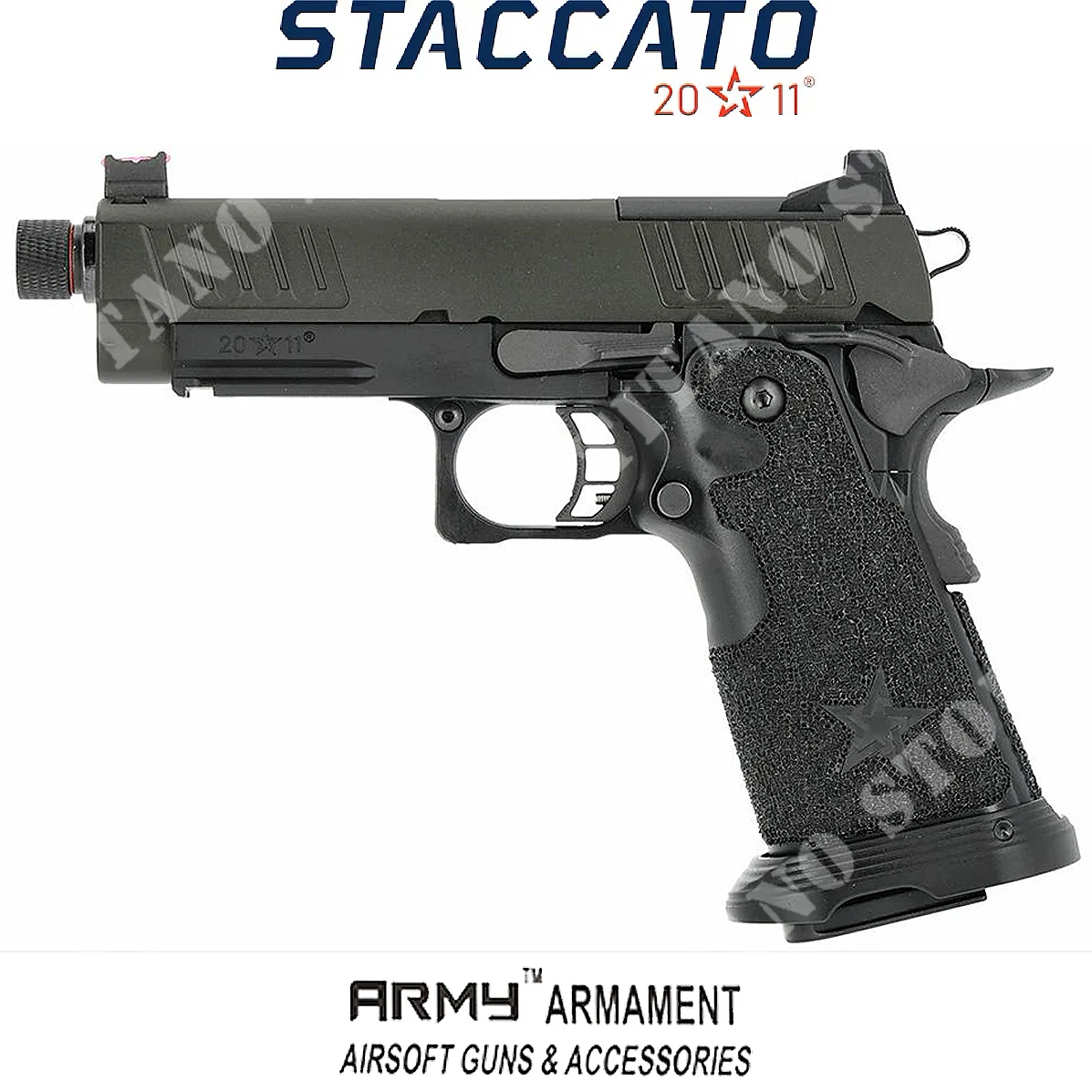 PISTOLA DE GAS 2011 DESMONTABLE C2-DX RMR ARMY ARMAMENT (ARM-GBB-R621A-BK)