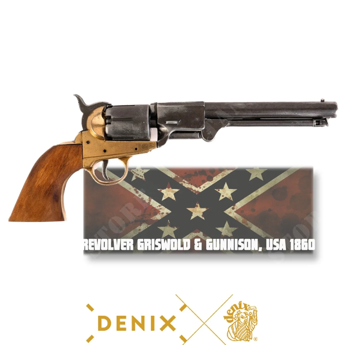 RÉPLICA DE REVÓLVER CONFEDERADO GRISWOLD & GUNNISON ANTIQUED DENIX (02083)