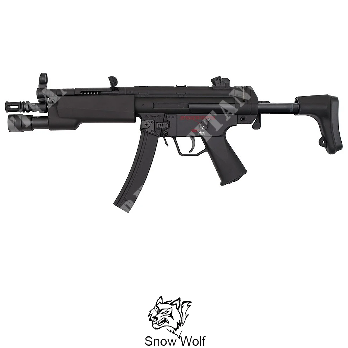RIFLE MP5 CON LINTERNA ABS SW-060 BLACK SNOW WOLF (SW-060SP)
