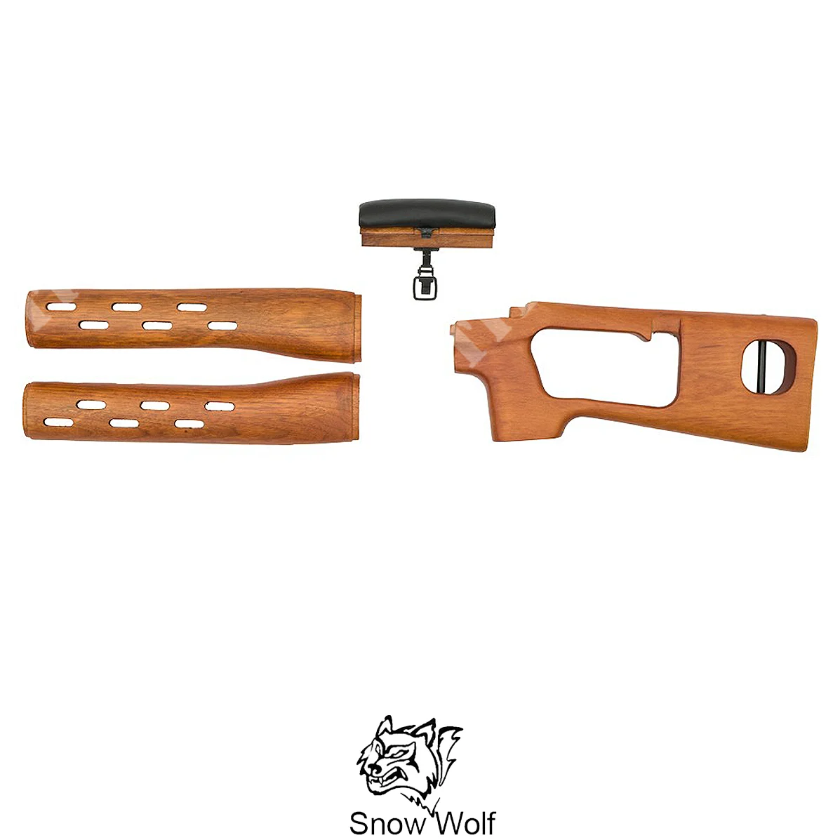 CULATA Y GUARDAMANOS DE MADERA AUTÉNTICA PARA EL SVD SNOW WOLF (SW-SVDWK)
